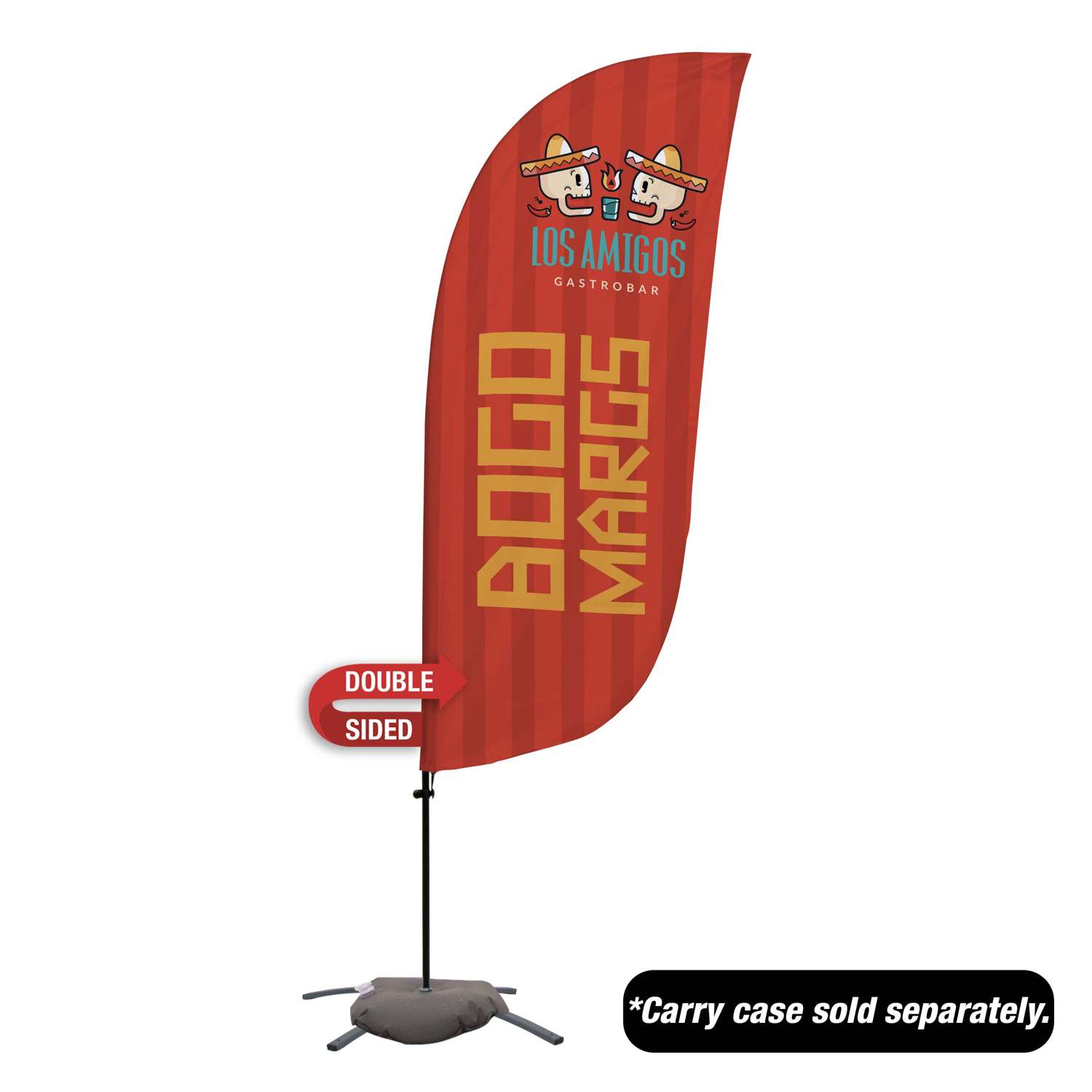 7.5' Value Feather Sail Sign Kit Double-Sided with Cross Base