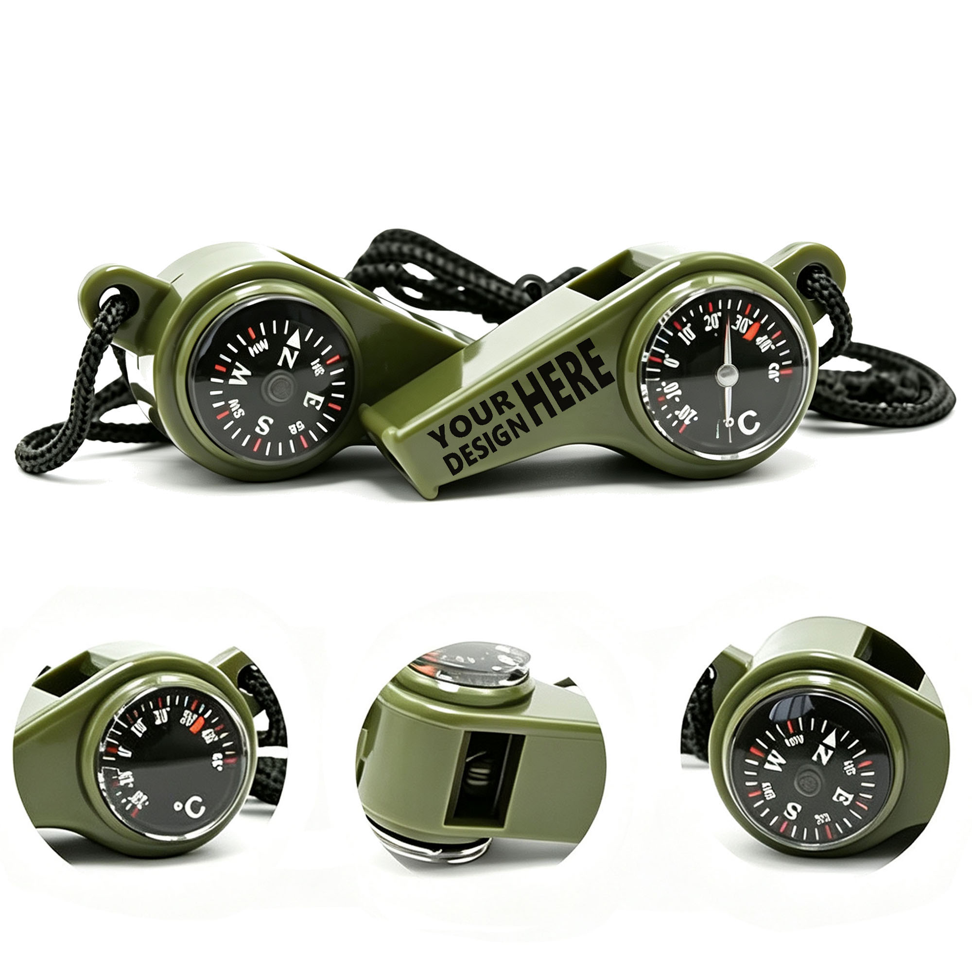 Multifunctional Survival Whistle With Compass Thermometer 2