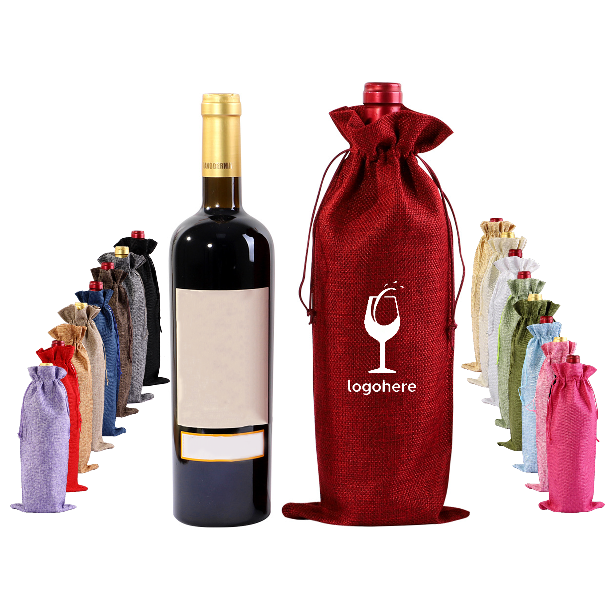Holiday Wine Bag with Drawstring 6