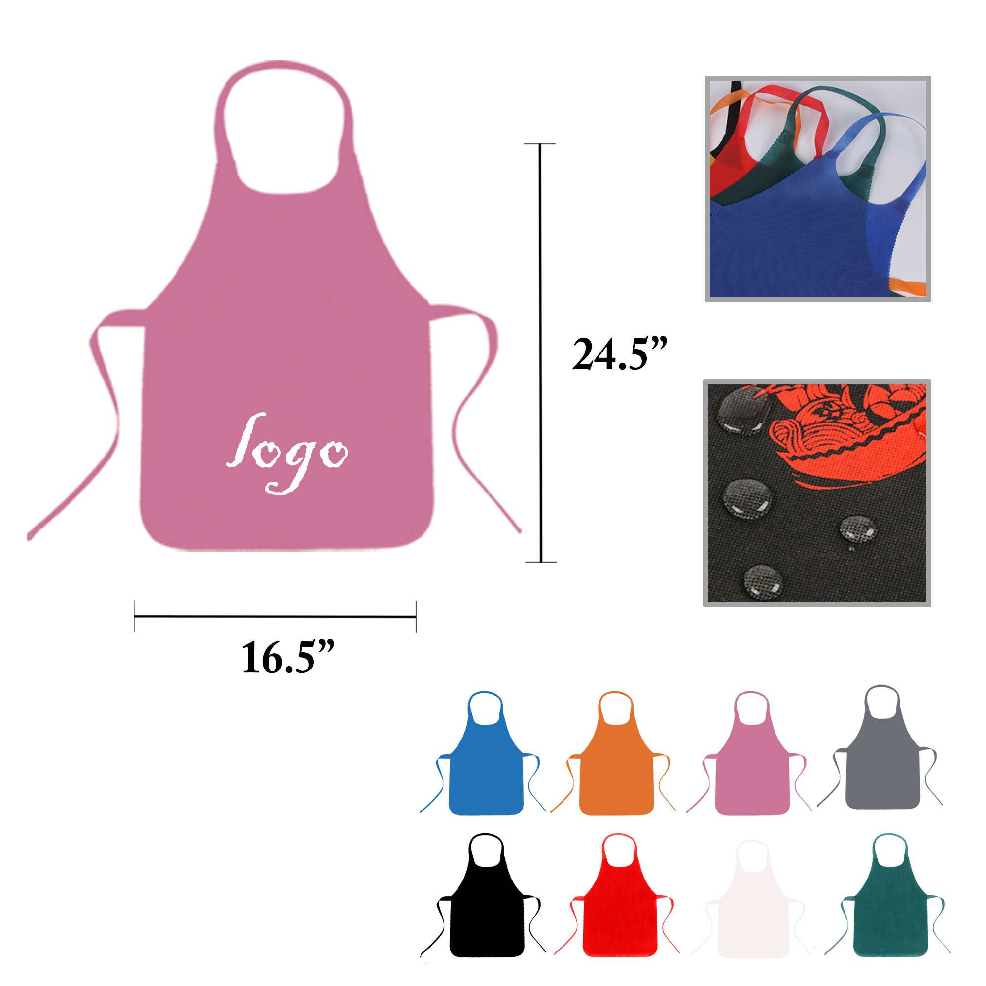MOQ100 Bulk Pack Disposable Nonwoven Aprons for All Ages