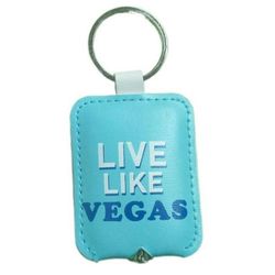 Rectangle Leather LED Keychain