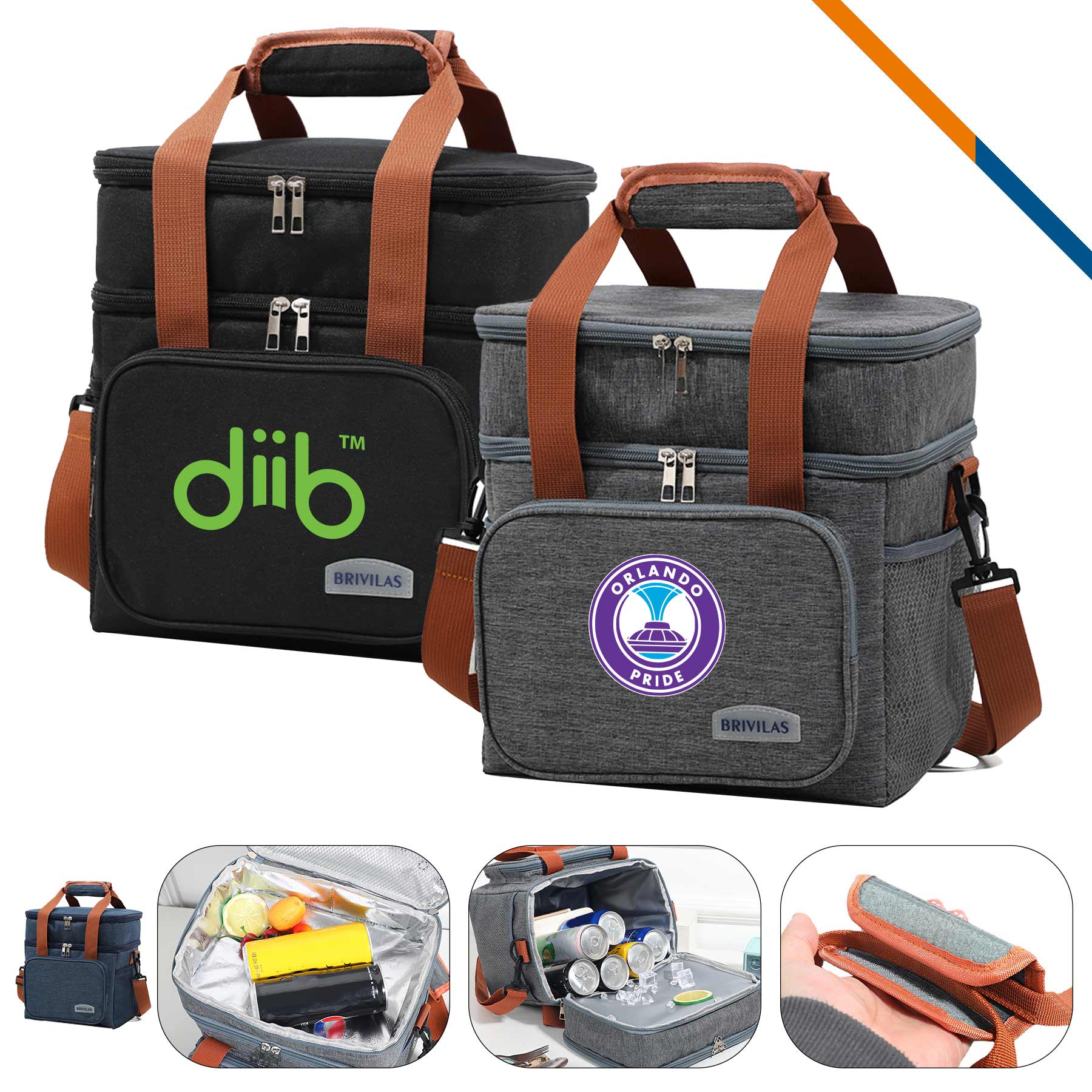 Zorit Double Layer PEVA Crossbody Cooler Bag