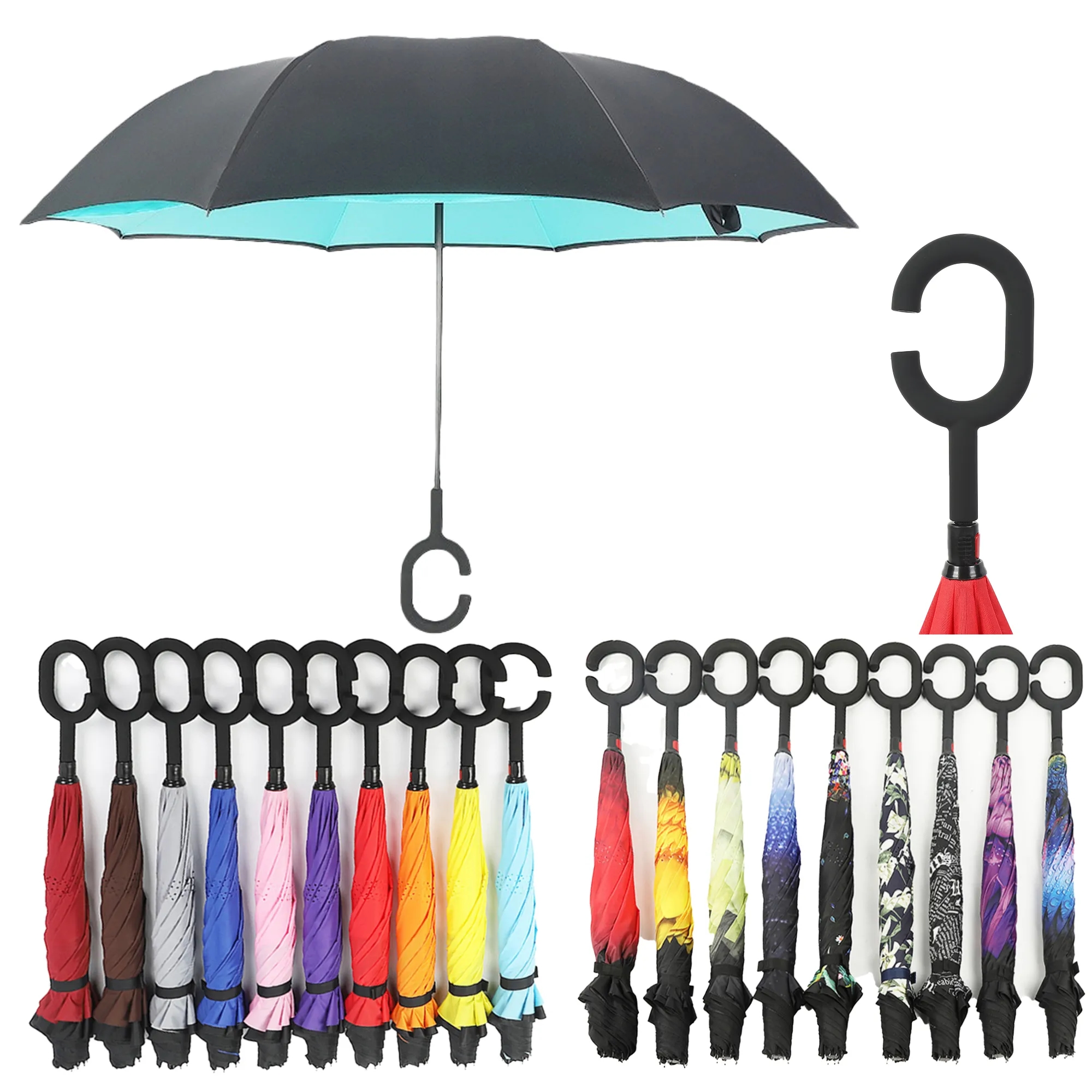 Touch The Rain And Sun Protection Reverse Umbrella