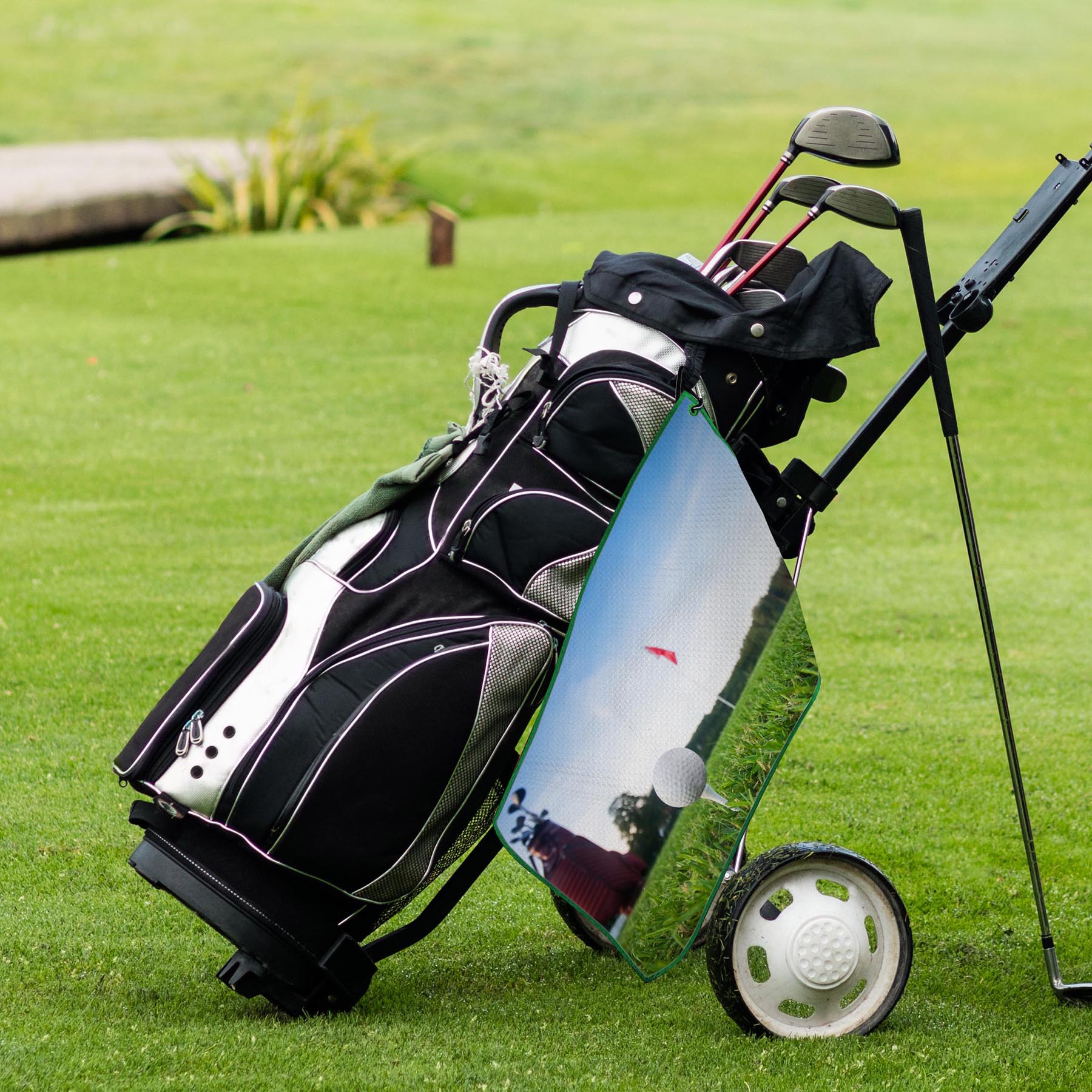Free Shipping Full Color 400gsm Waffle Golf Towel 66