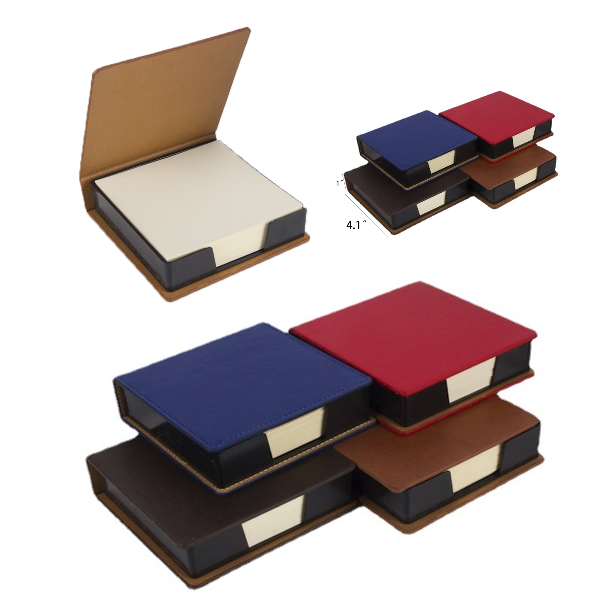 Leatherette Flip-Top Box With Note Sticky Paper 3