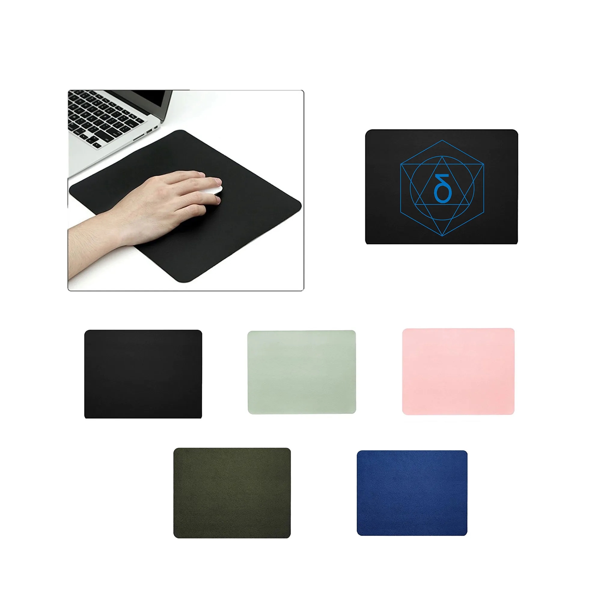 Faux leather mouse pad
