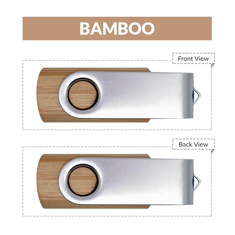 Wooden Swivel USB Flash Drive with Metal Band 6