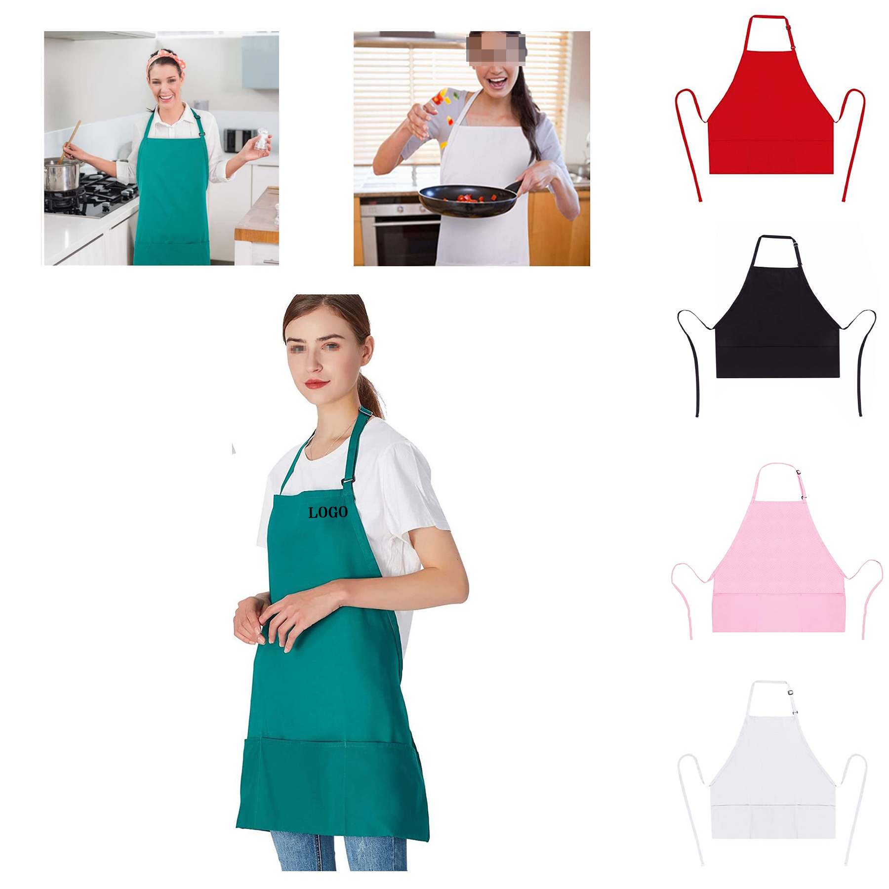 Adjustable Kitchen Bib Apron 15