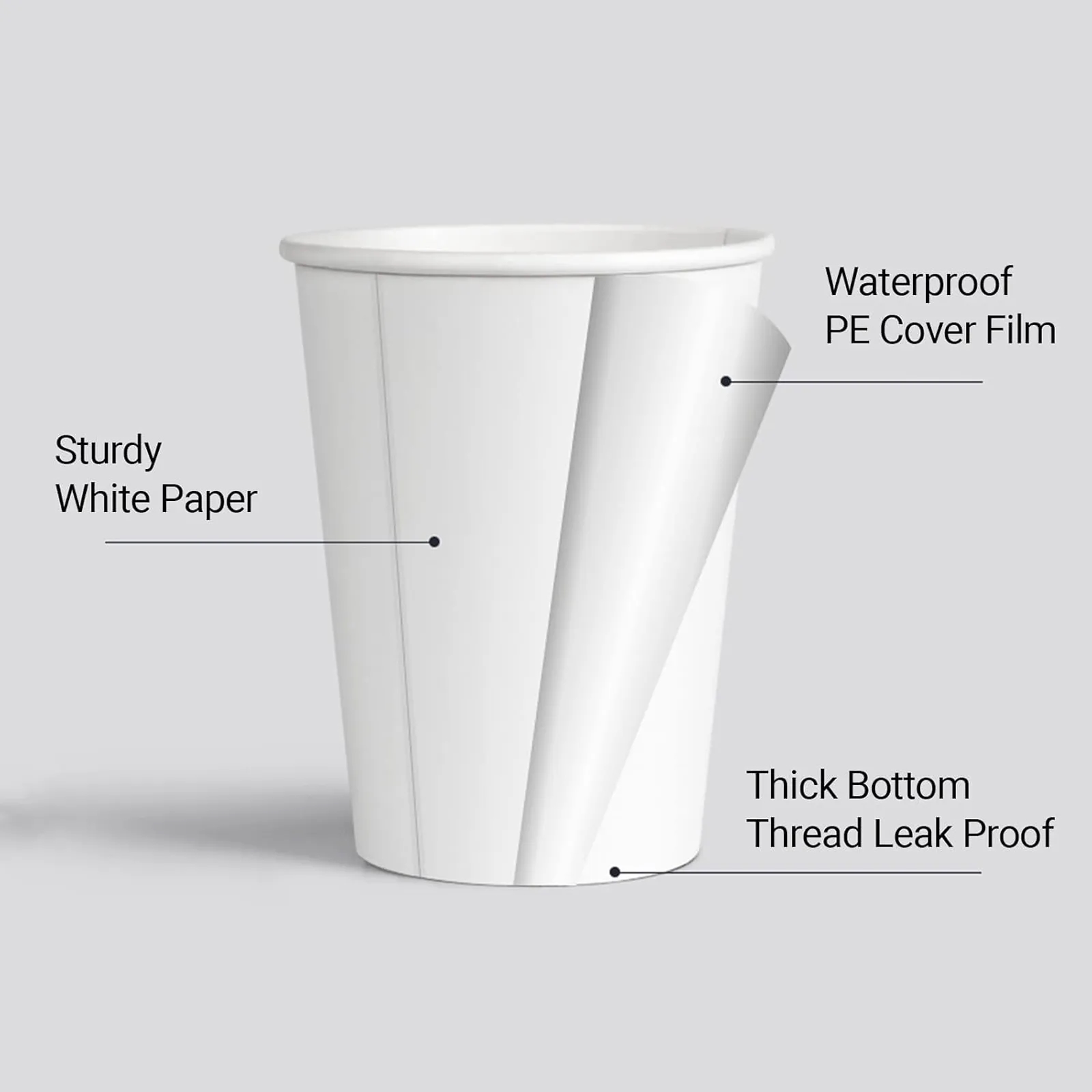 Leak Proof Disposable Paper Cup 3 oz 8 oz 12 oz 16 oz 22 oz 24
