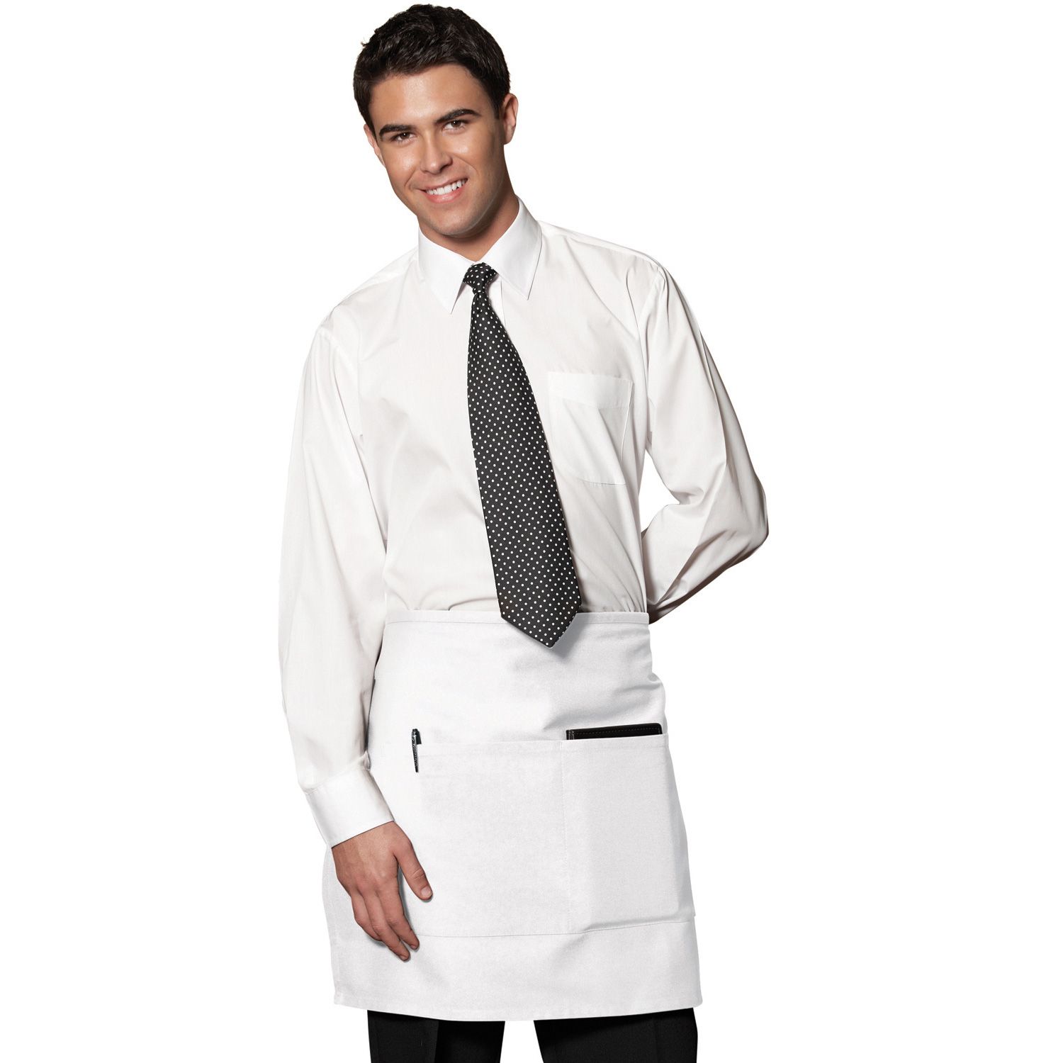 White Half Waist Bistro Apron