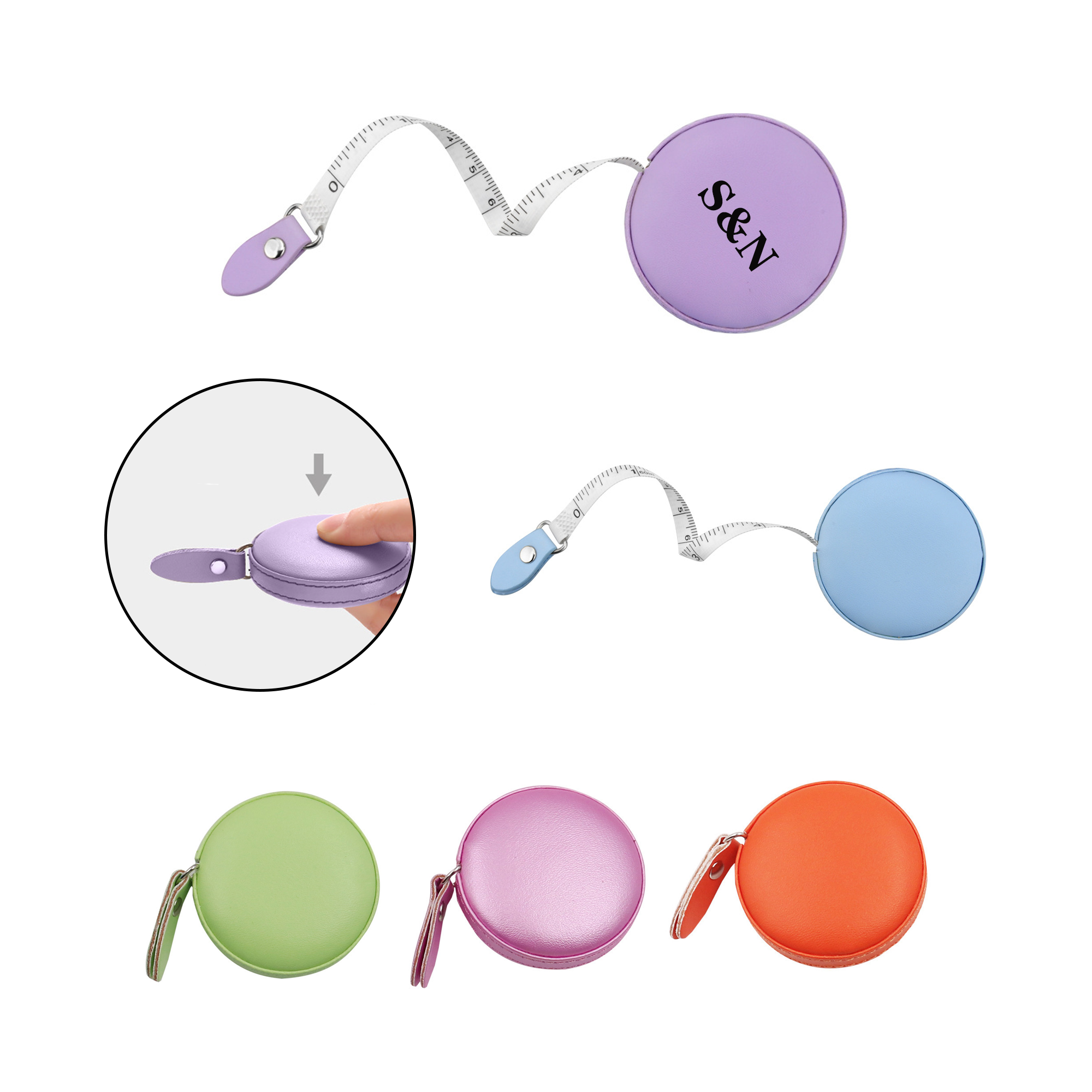 Round PU Leather Measuring Tape MOQ 80PCS
