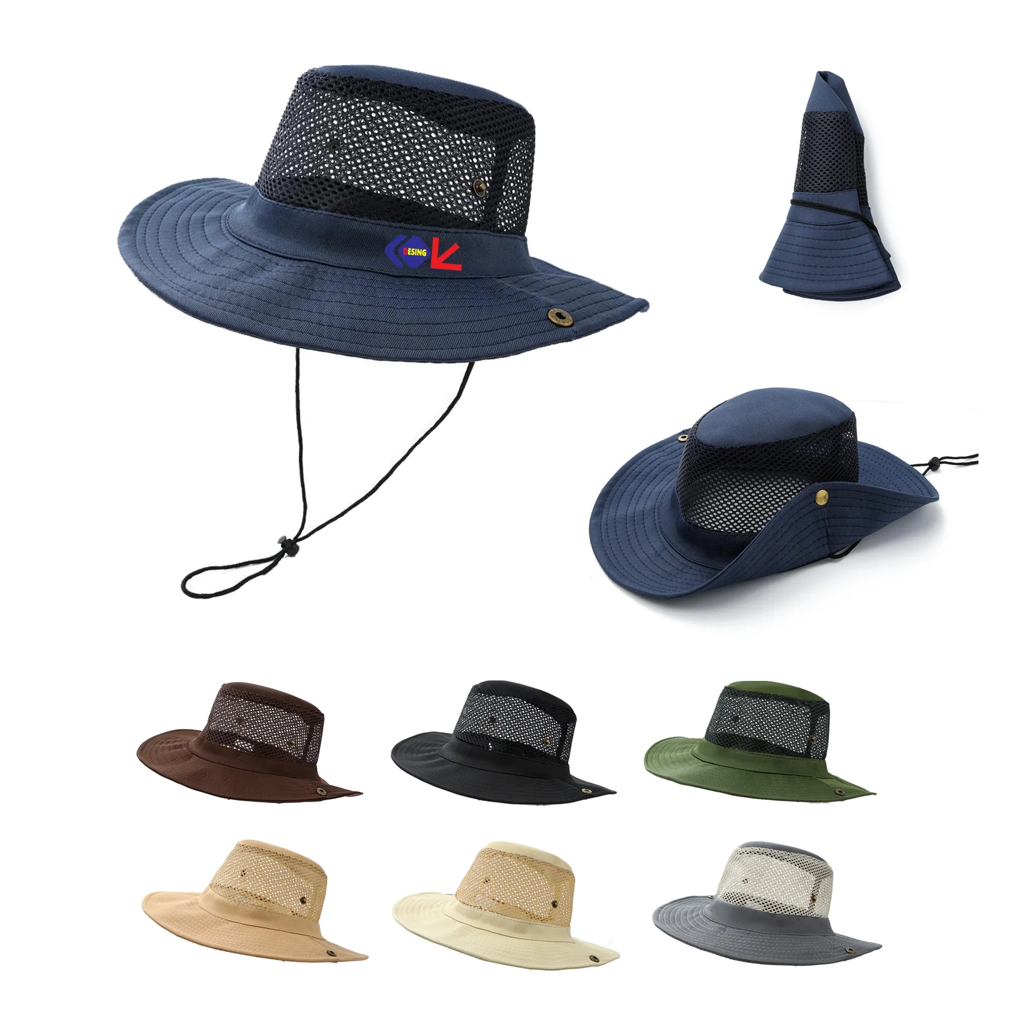 Mesh Ventilation Bucket Sun Hat 5