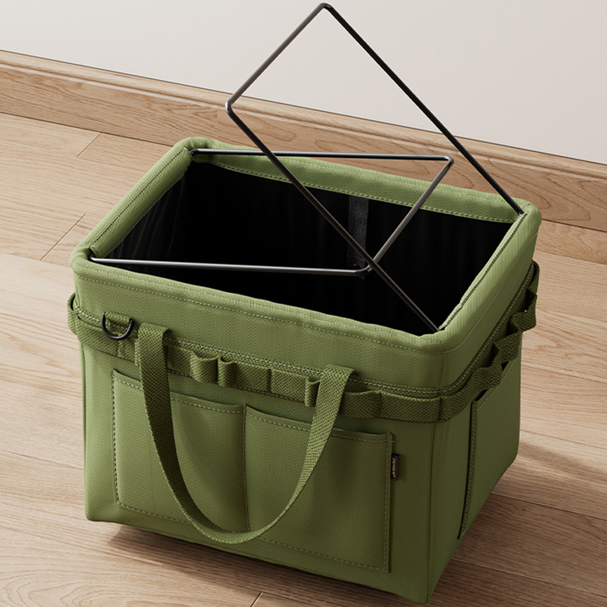 Collapsible Tool Tote Storage Bin With Pockets 7