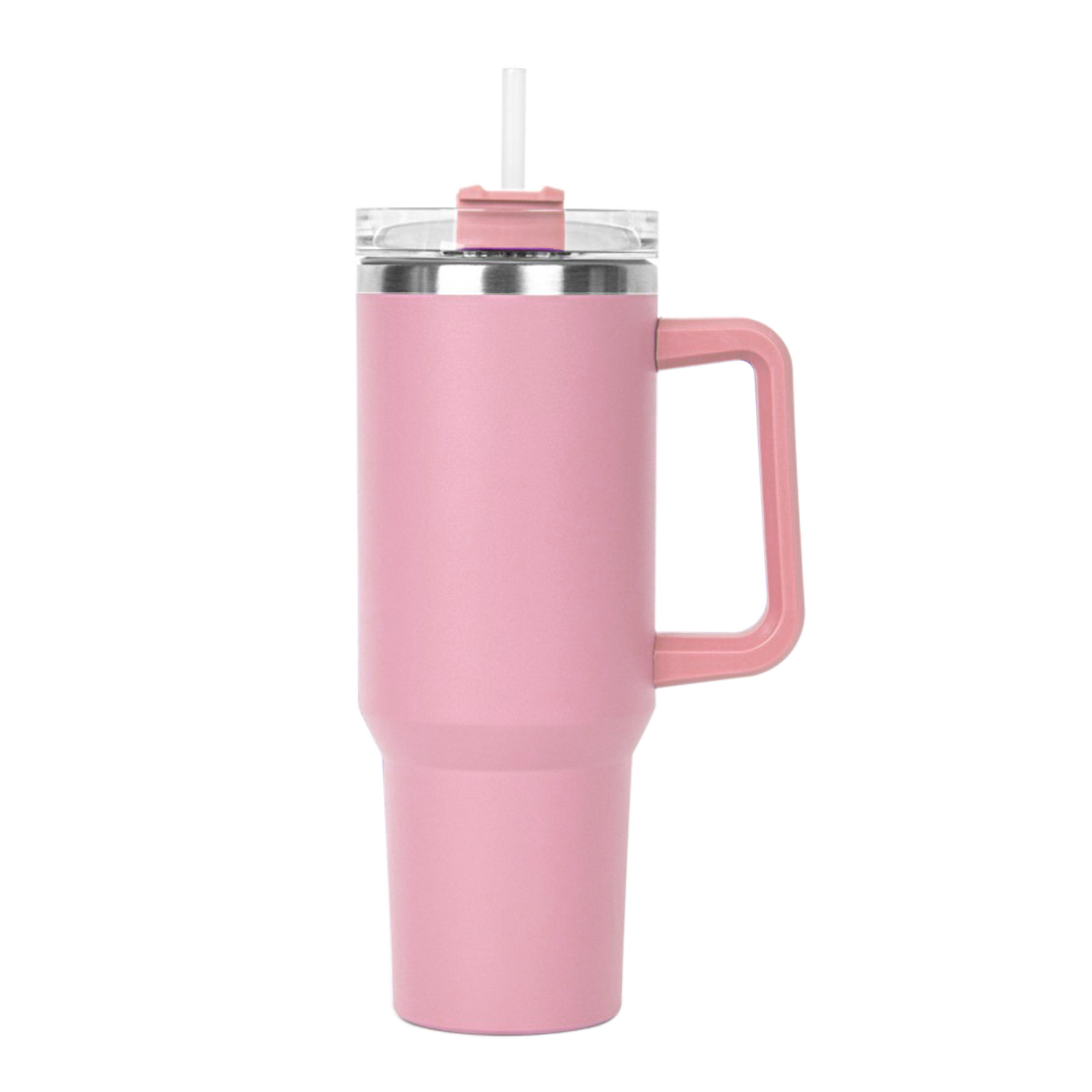 40 OZ. S/S Travel Handle Mug w/ Twist Closure Straw Lid 23