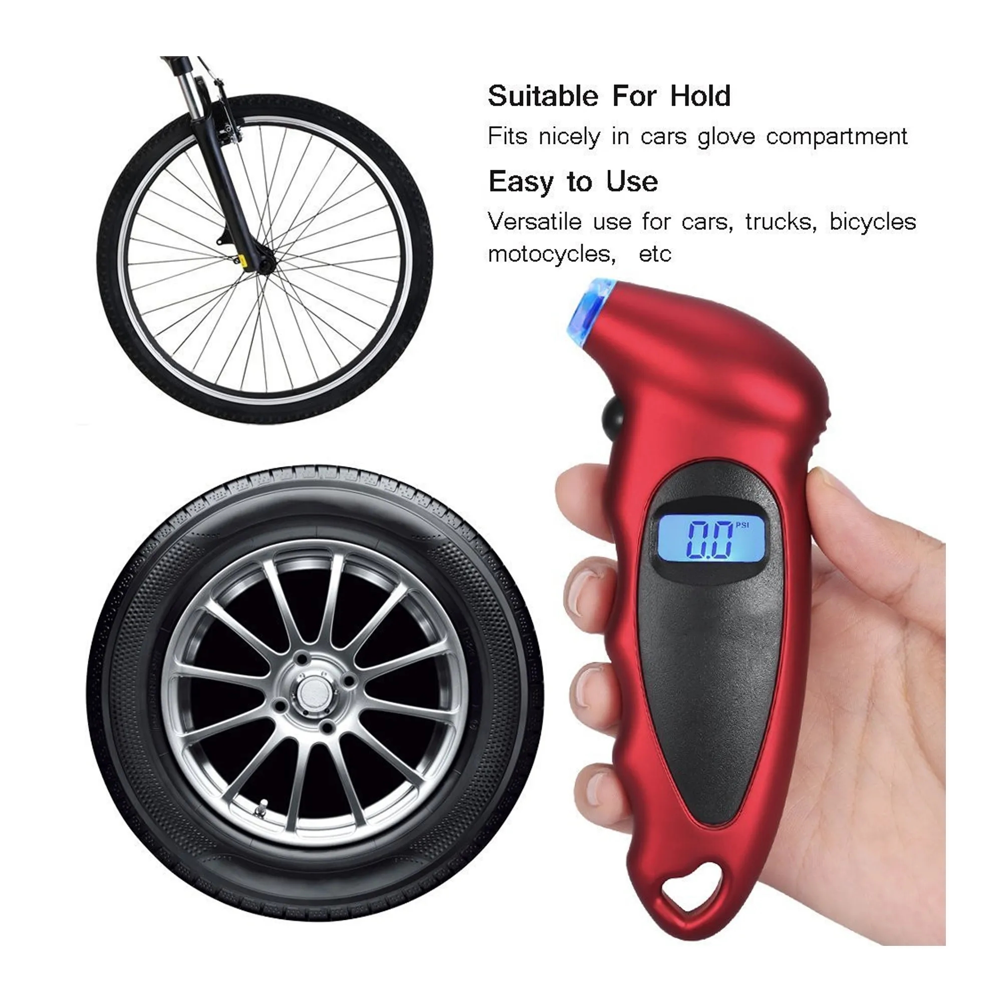 MOQ 50pcs Auto Digital Tire Pressure Gauge 7