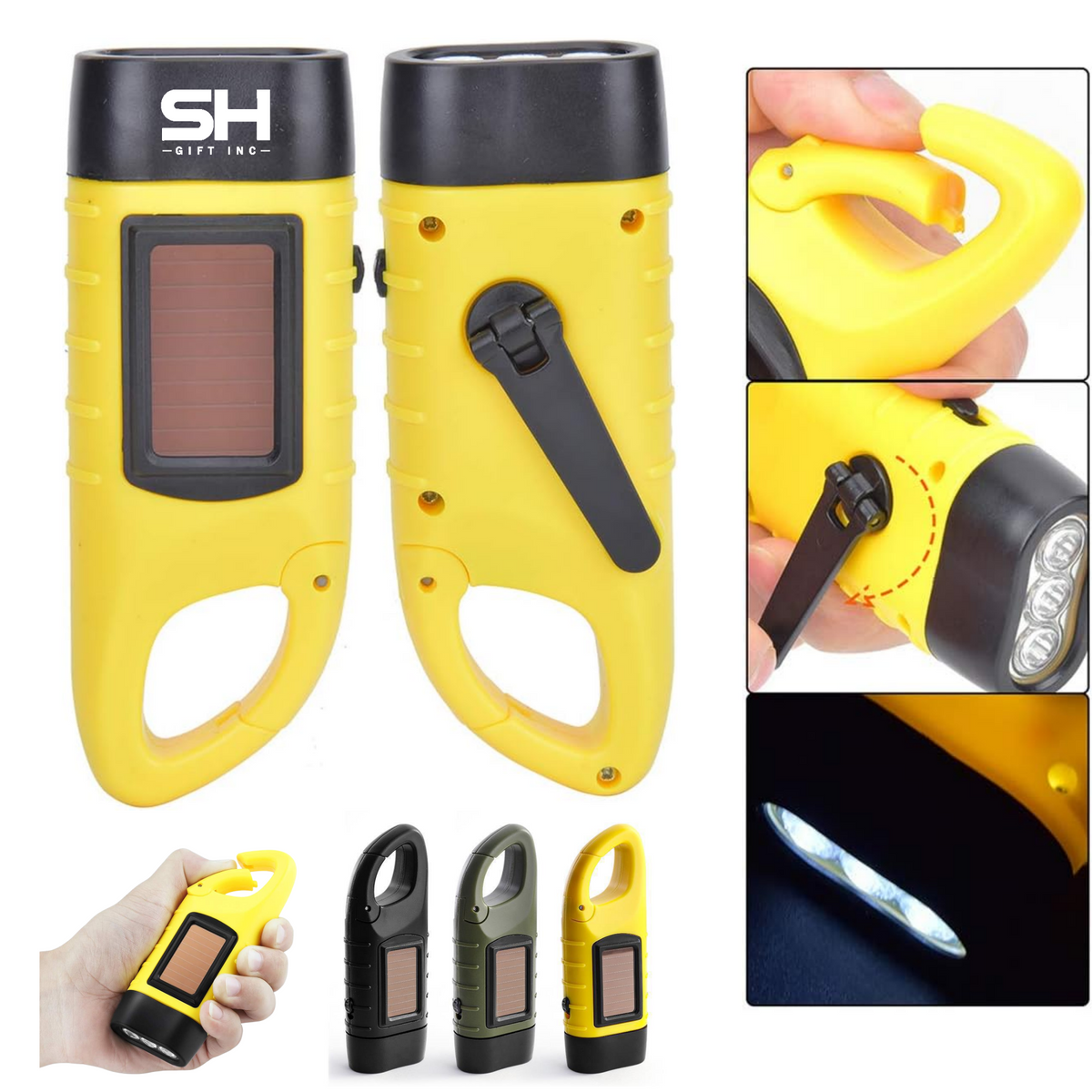 Solar Hand Crank Flashlight
