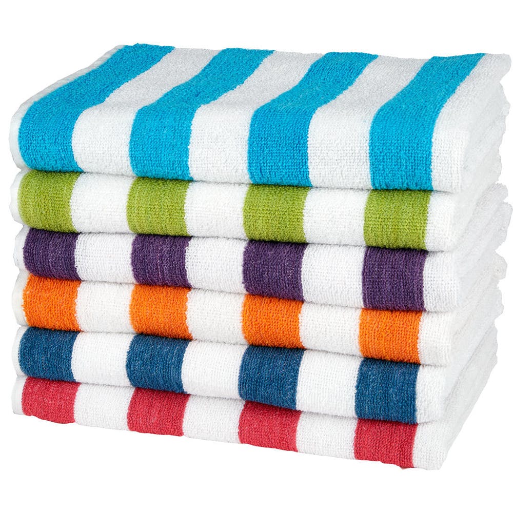 Cabana Stripe Beach Towels - 30" x 60" Assorted Colors