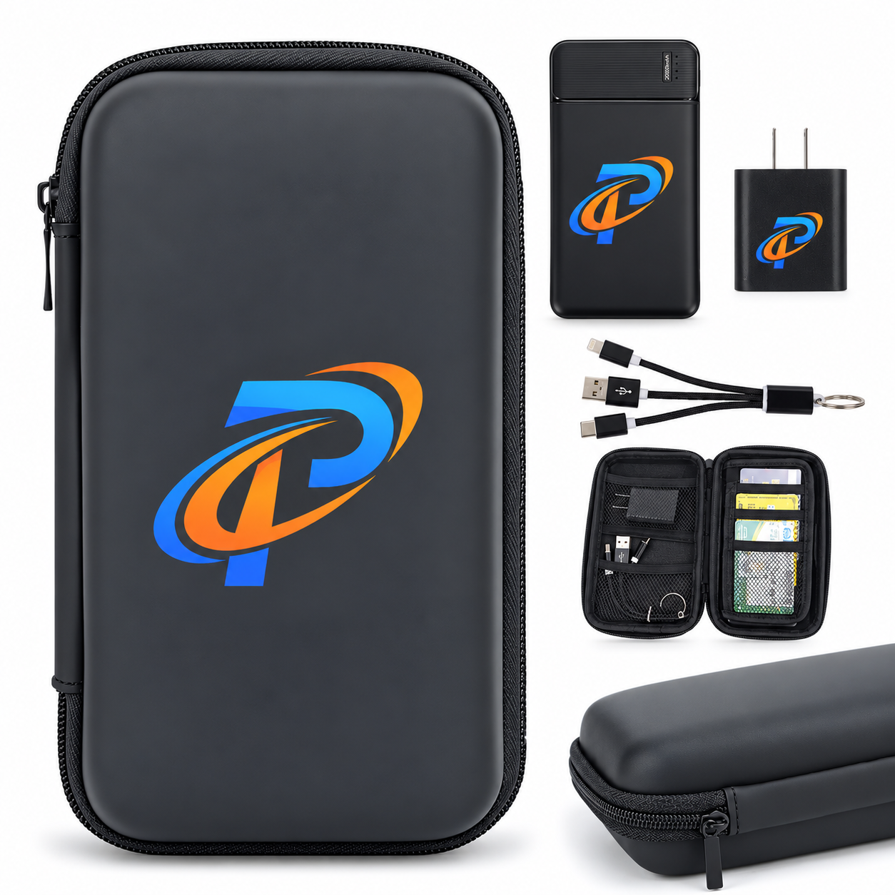 Elite Travel Case With Power Bank, Charger And Cables