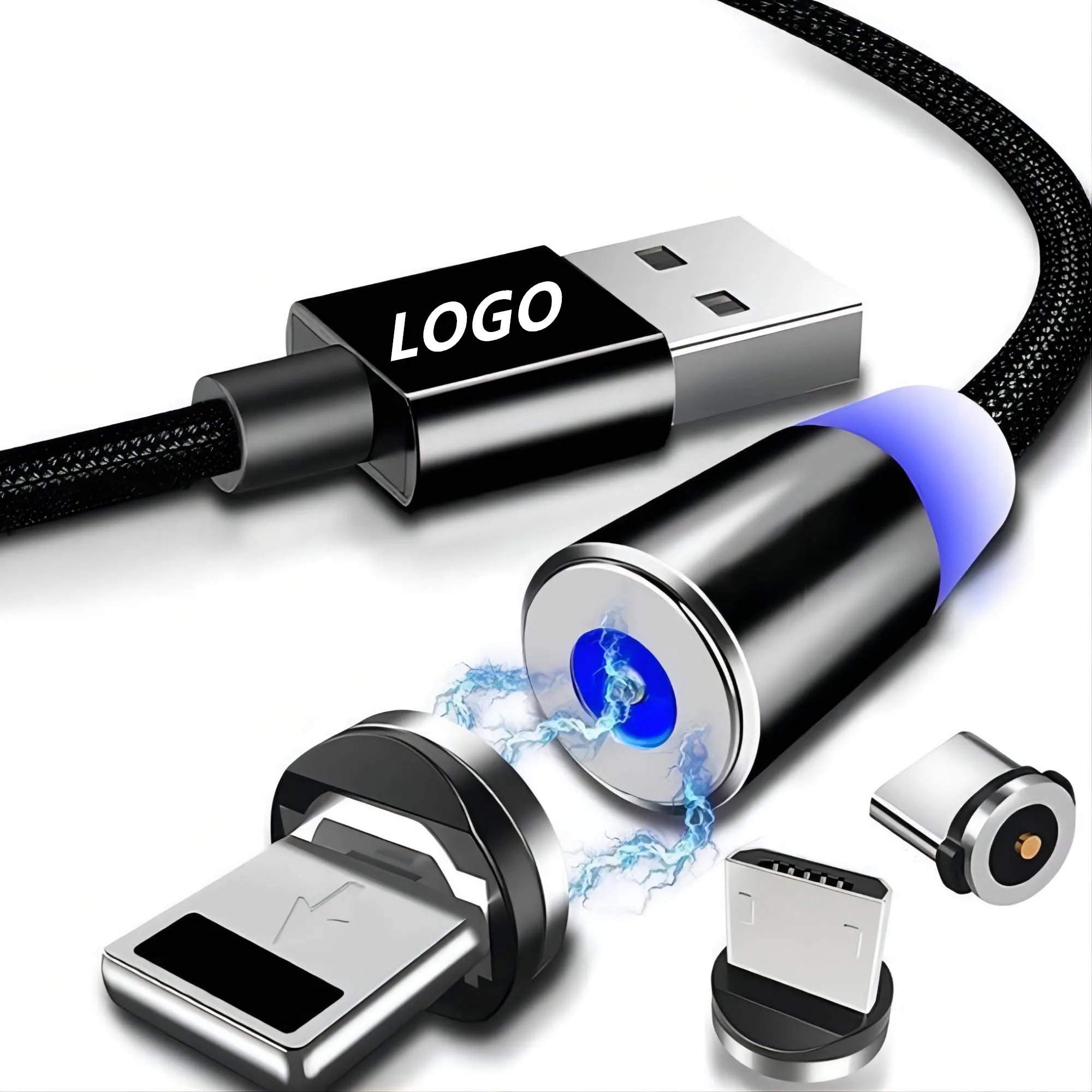 Magnetic 3-In-1 Travel Data Cable MOQ 100PCS 8