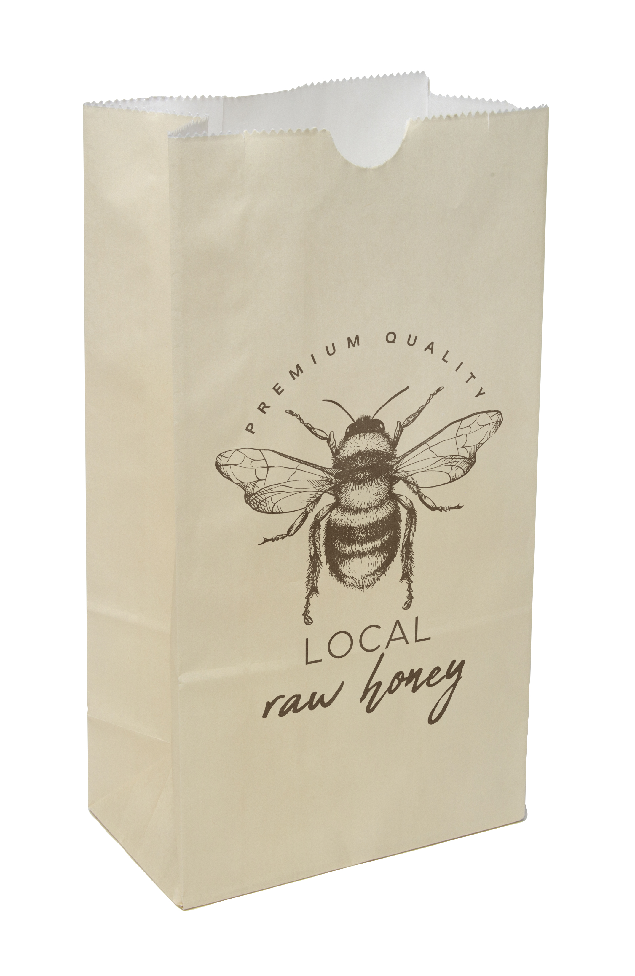 One-color Colored Paper Bag Cream (5" x 9.75" x 3.125") 2