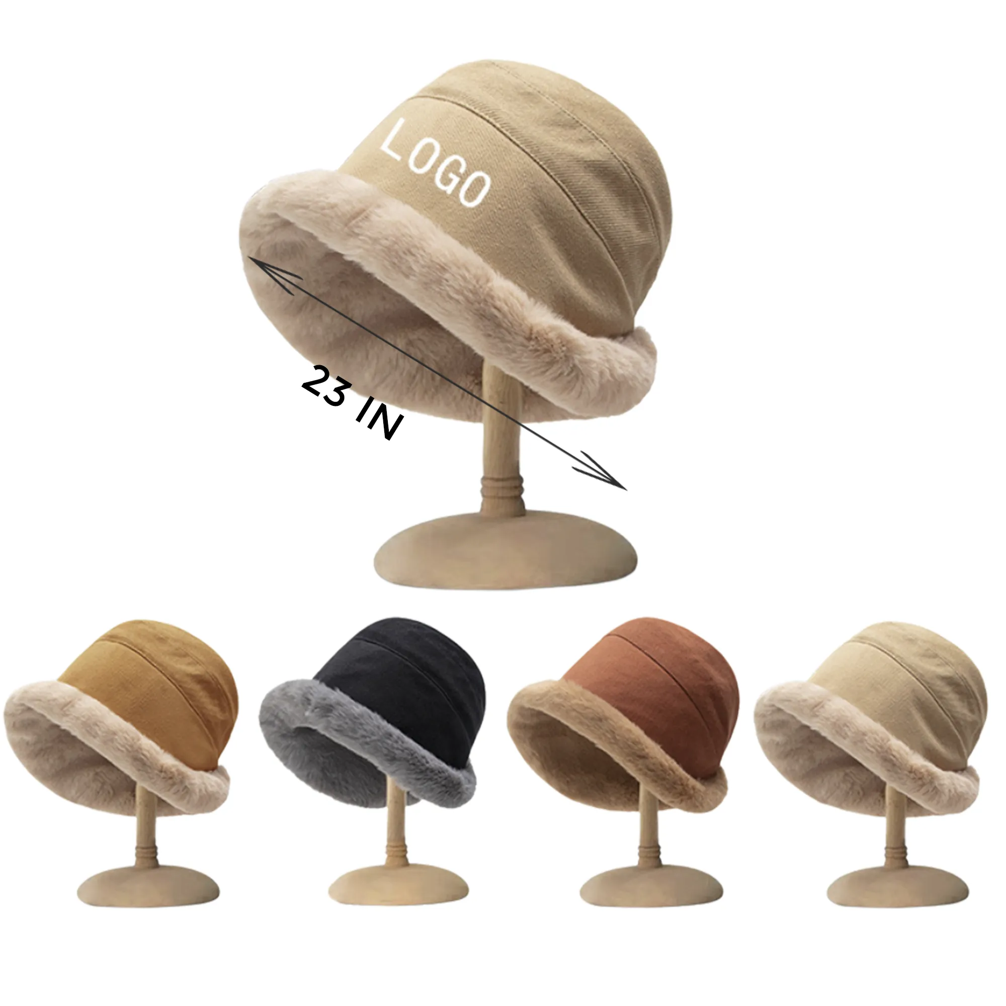 MOQ 10 PCS Thickened And Warm Fisherman Hat