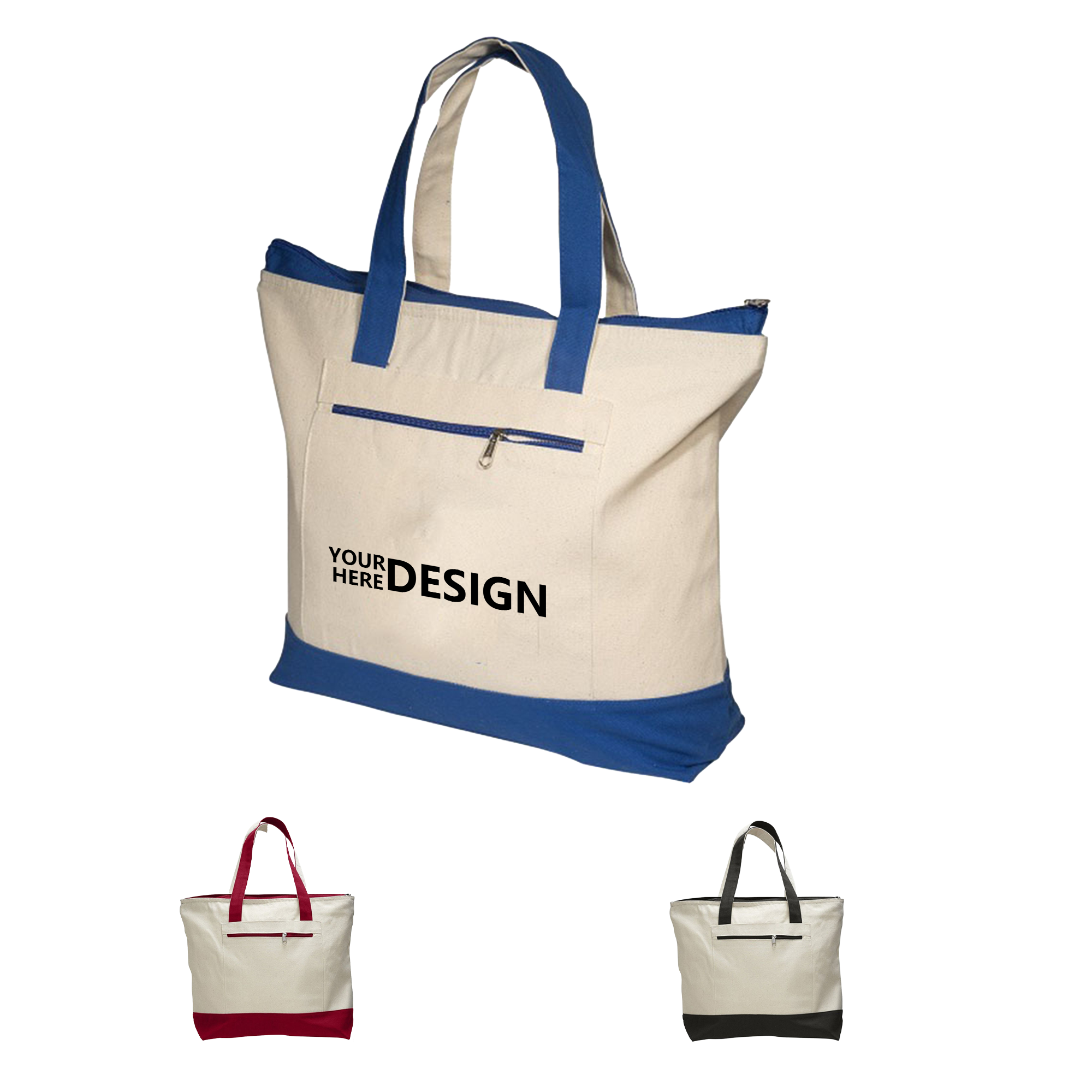12oz Contrast-Paneled Canvas Handbag 3