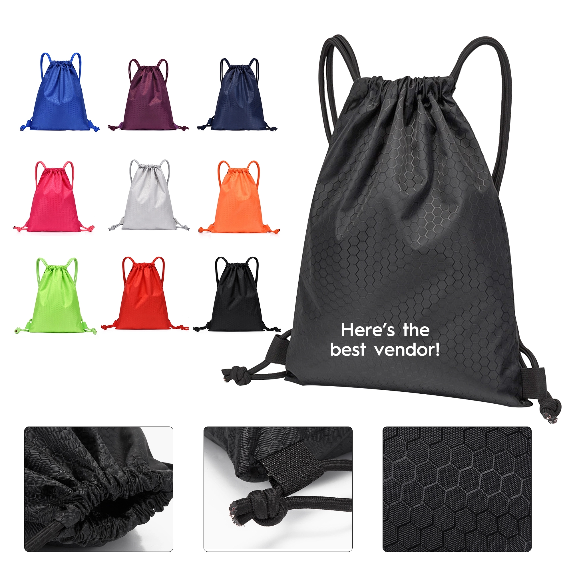 13"x17" Resuable Oxford Drawstring Bag 8