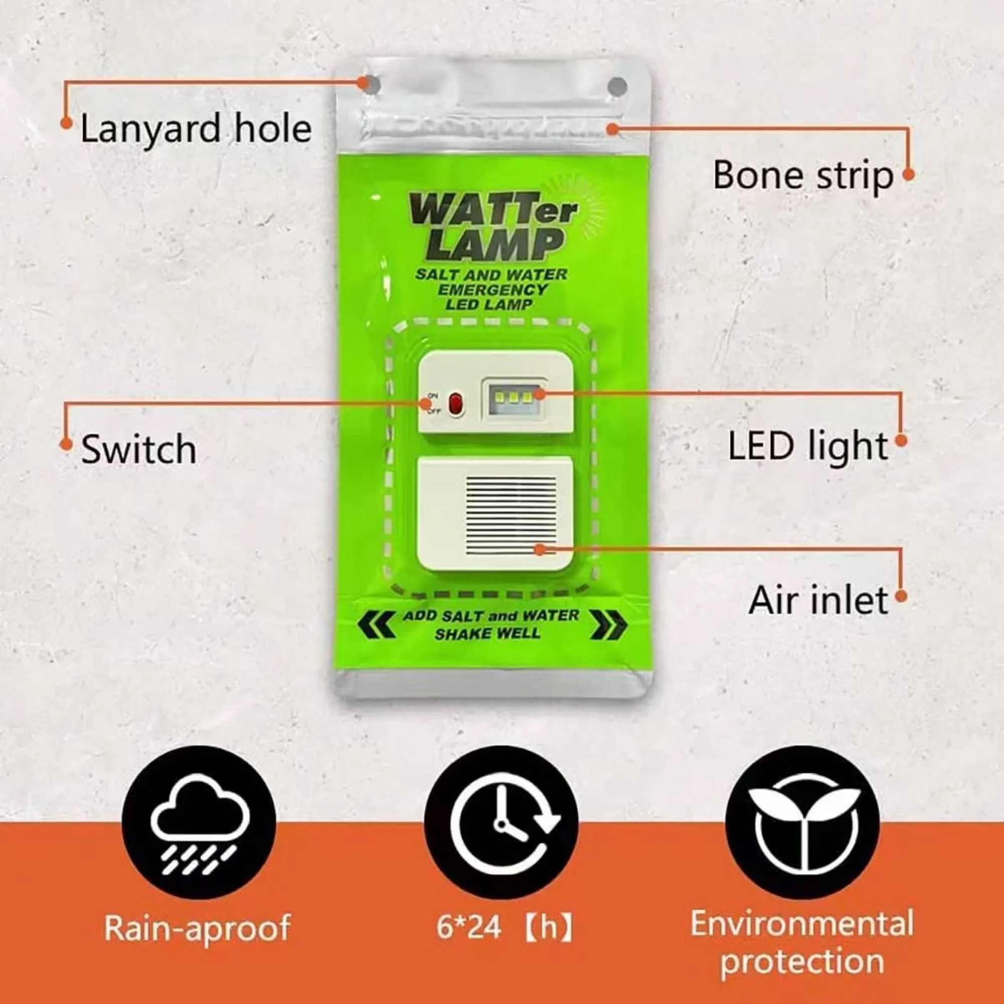 Portable Saltwater Lantern Battery-Free LED Emergency Light 11