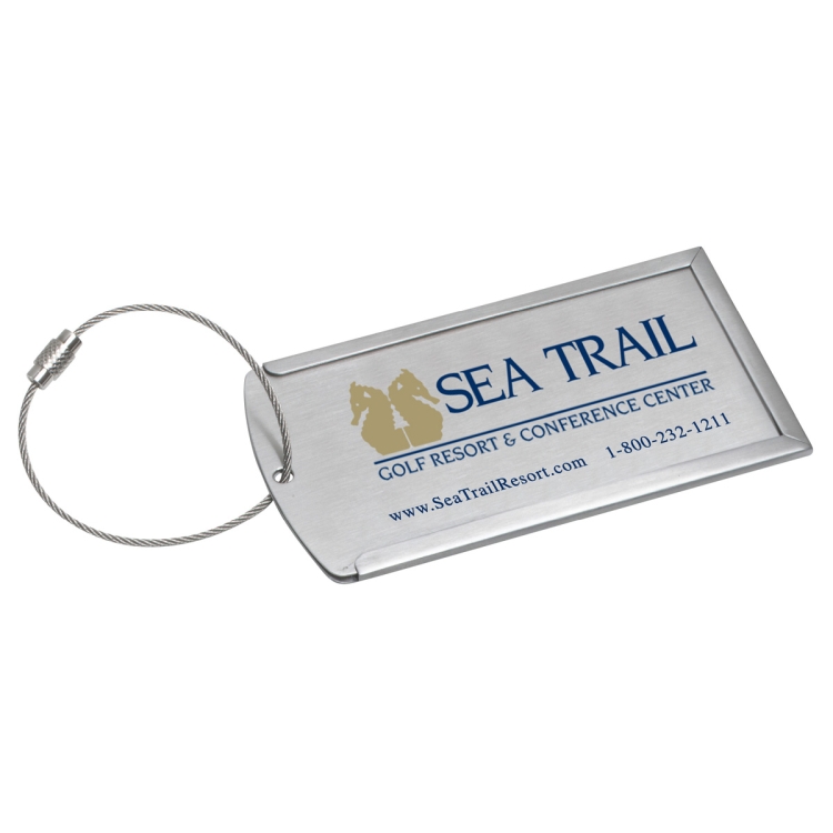 "Prestige" Brushed Metal Luggage Bag Tag 4