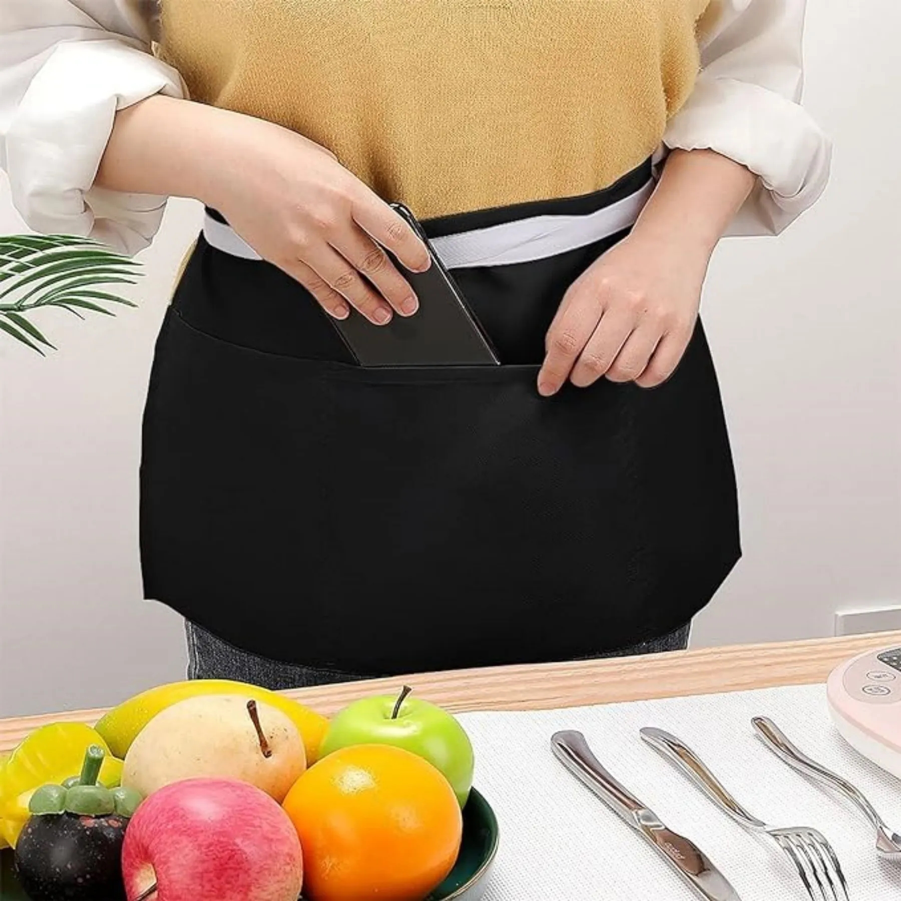 Three Pockets Chef Half Apron 58