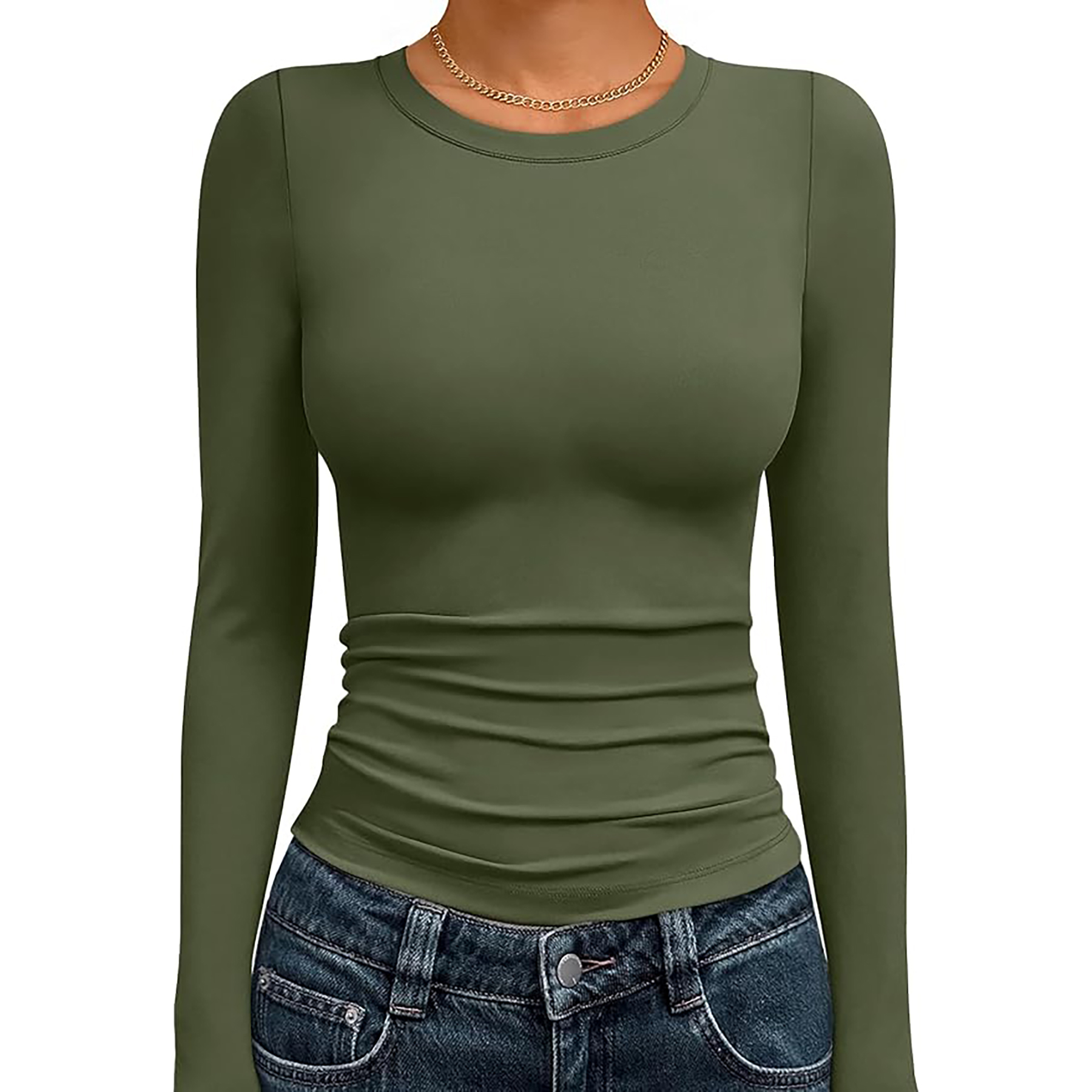 Women's Basic Round Neck Crop Top 67