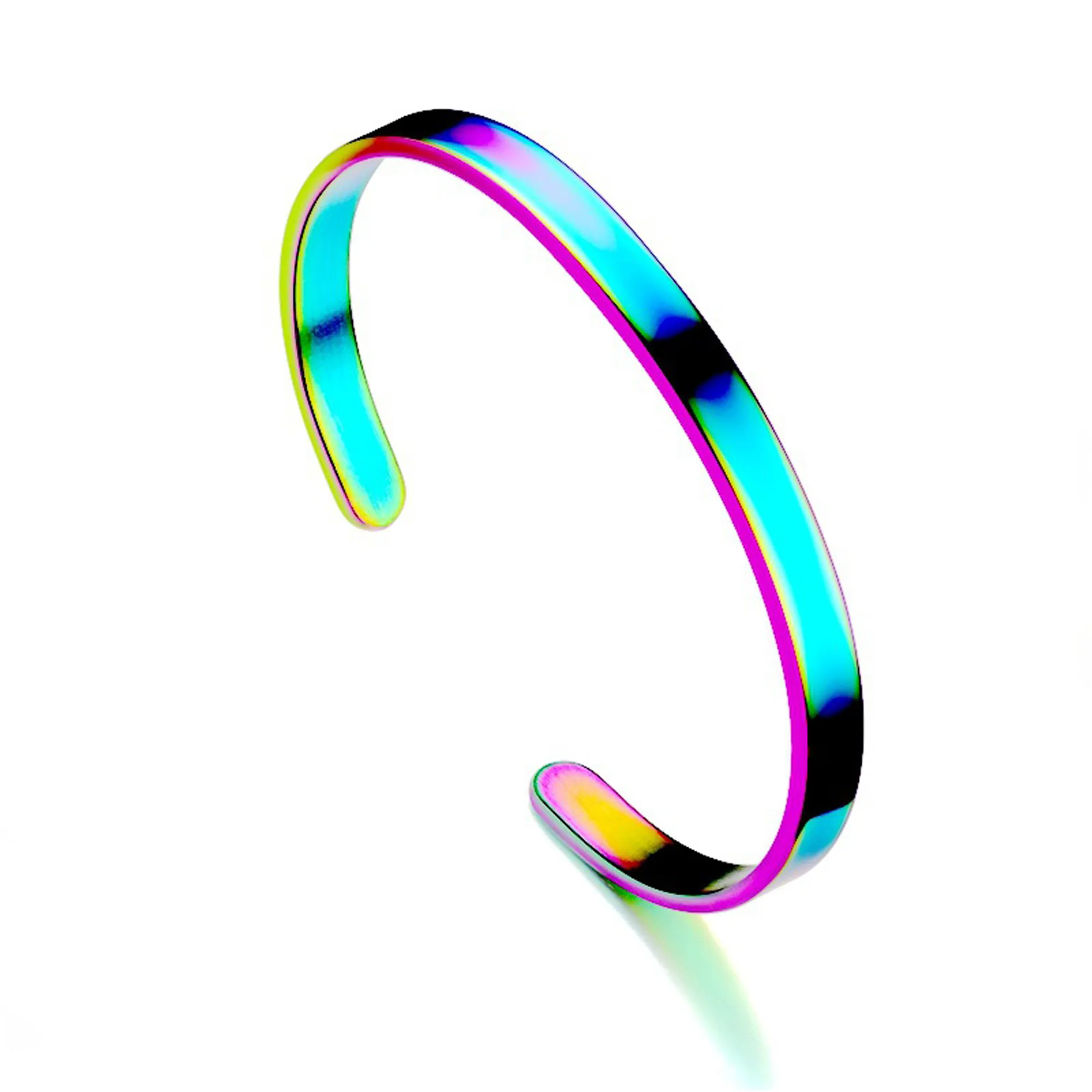 Stainless Steel Thin Cuff Bracelet Electroplated 11