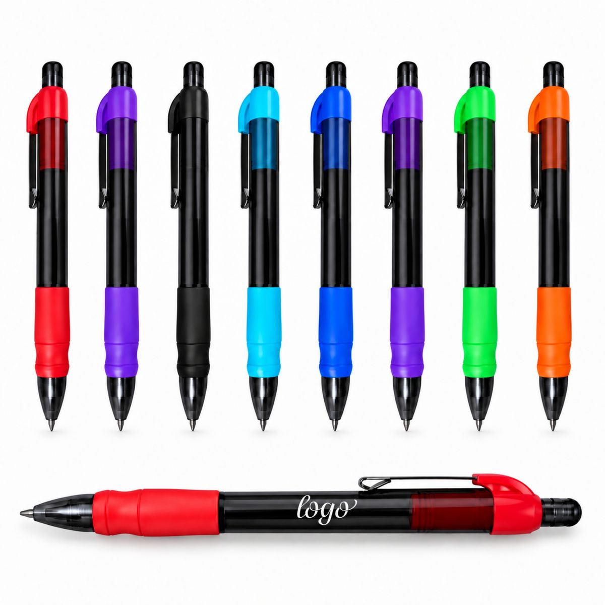 Retractable Rubber Grip Pen