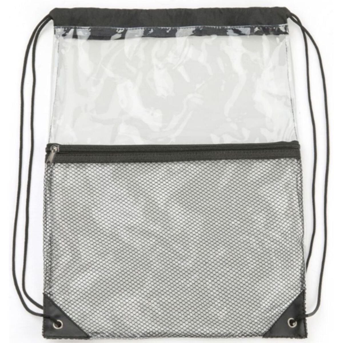 Cinch Sacks Backpack Clear PVC Drawstring Bag with Front