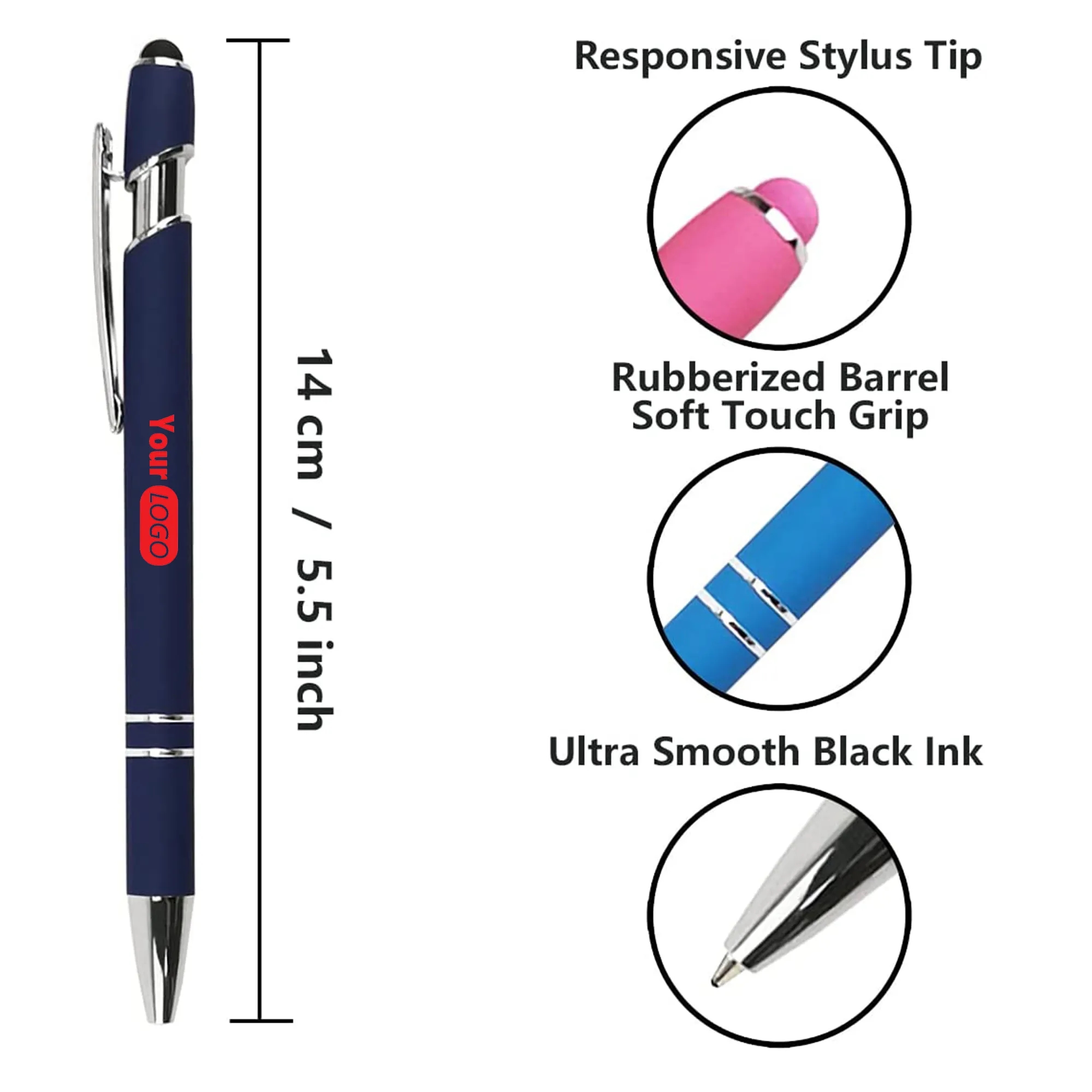 2-in-1 Stylus Retractable Ballpoint Pen 7