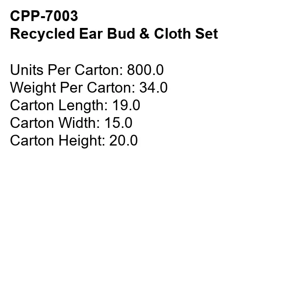 Recycled Ear Bud & Cloth Set 2