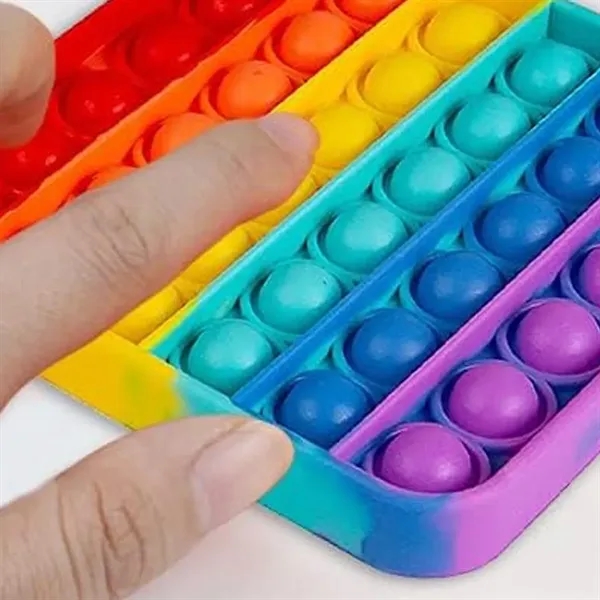Custom 7.87 inch Rainbow Silicone Pop It Fidget Toy — Full-Color Stress Reliever 2
