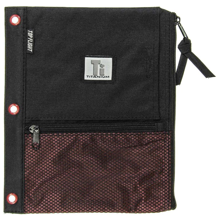 Zipper Pencil Pouch w/ 4 Pockets Assorted 3