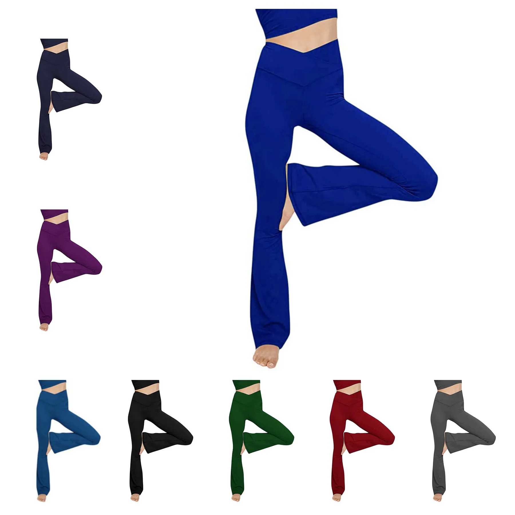 Soft High-waisted Yoga Flare Pants 18