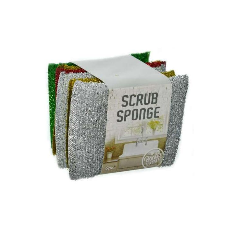 Bonita Home Colored Sponge Scrubbers 6ct 3