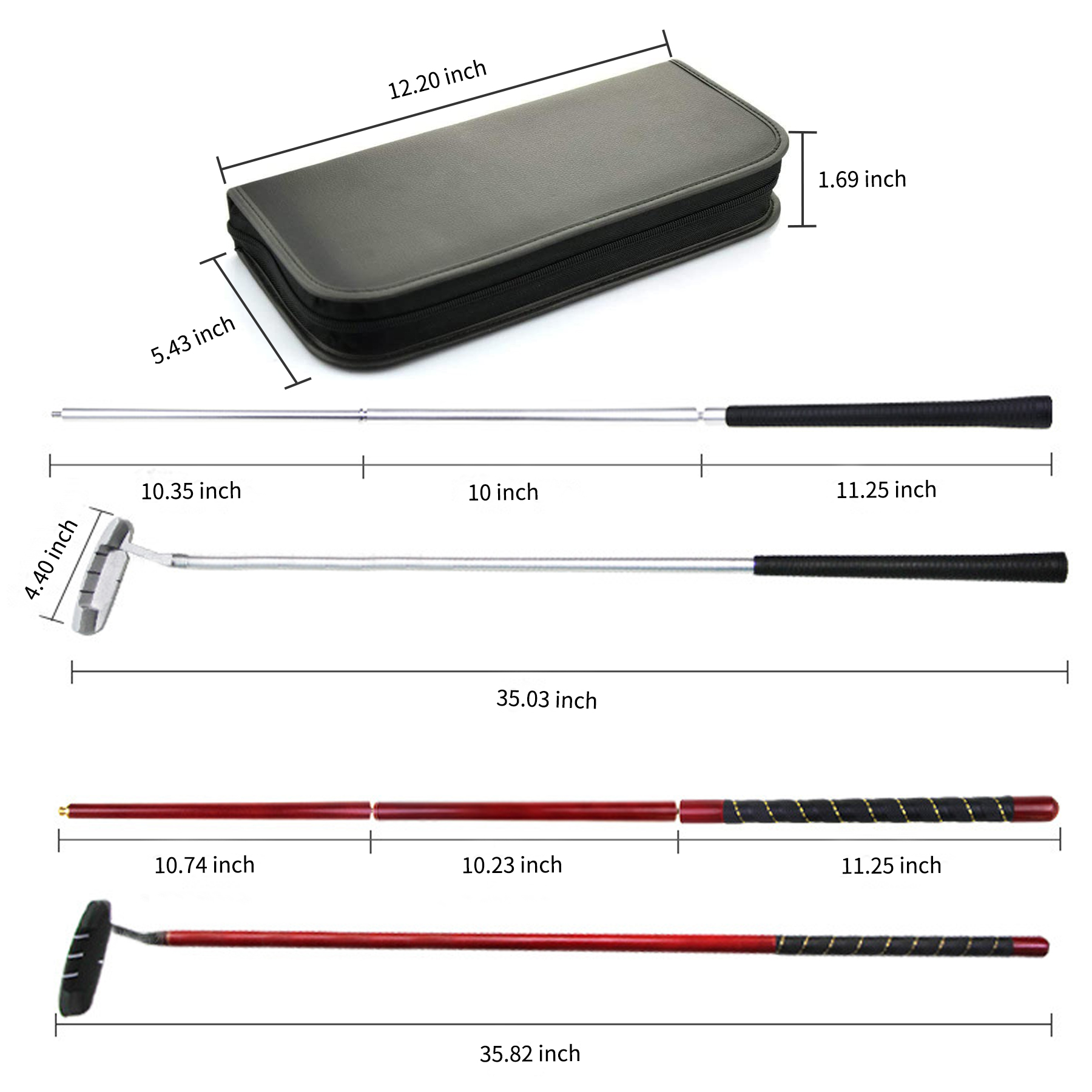 Portable Golf Putter Set Kit with Ball Hole Cup 6