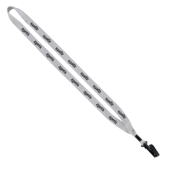 1/2" Polyester Lanyard with Plastic Bulldog Clip