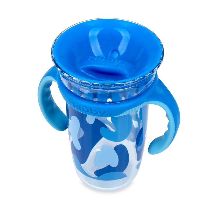 Nuby 2 Stage Drinking Cups - 360 Edge Rim Blue 3