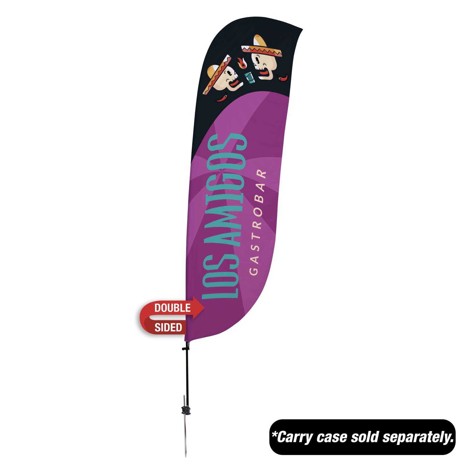 10.5' Value Feather Sail Sign Kit Double-Sided with Spike Base
