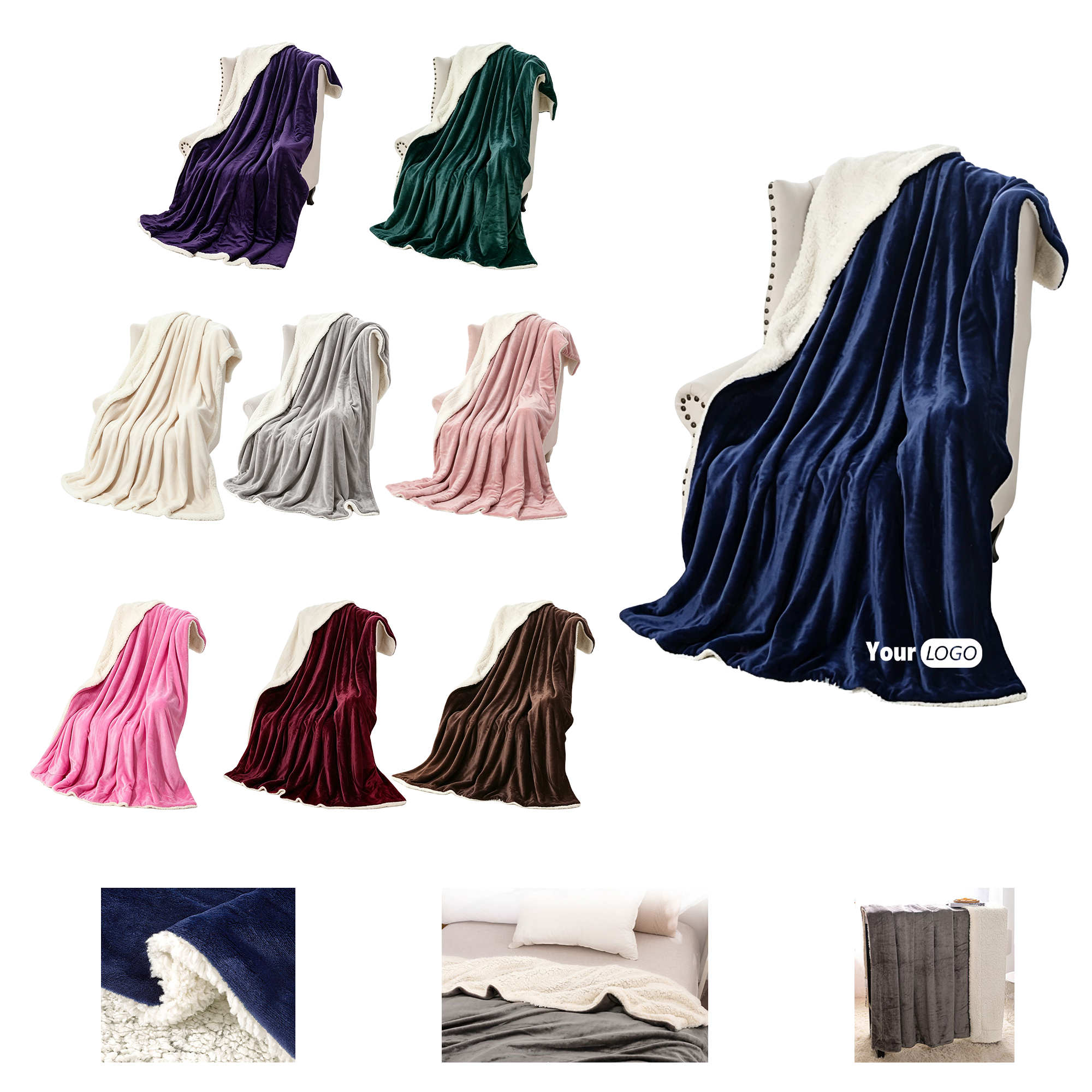 59 x 79 Inch Sherpa Fleece Blanket 2