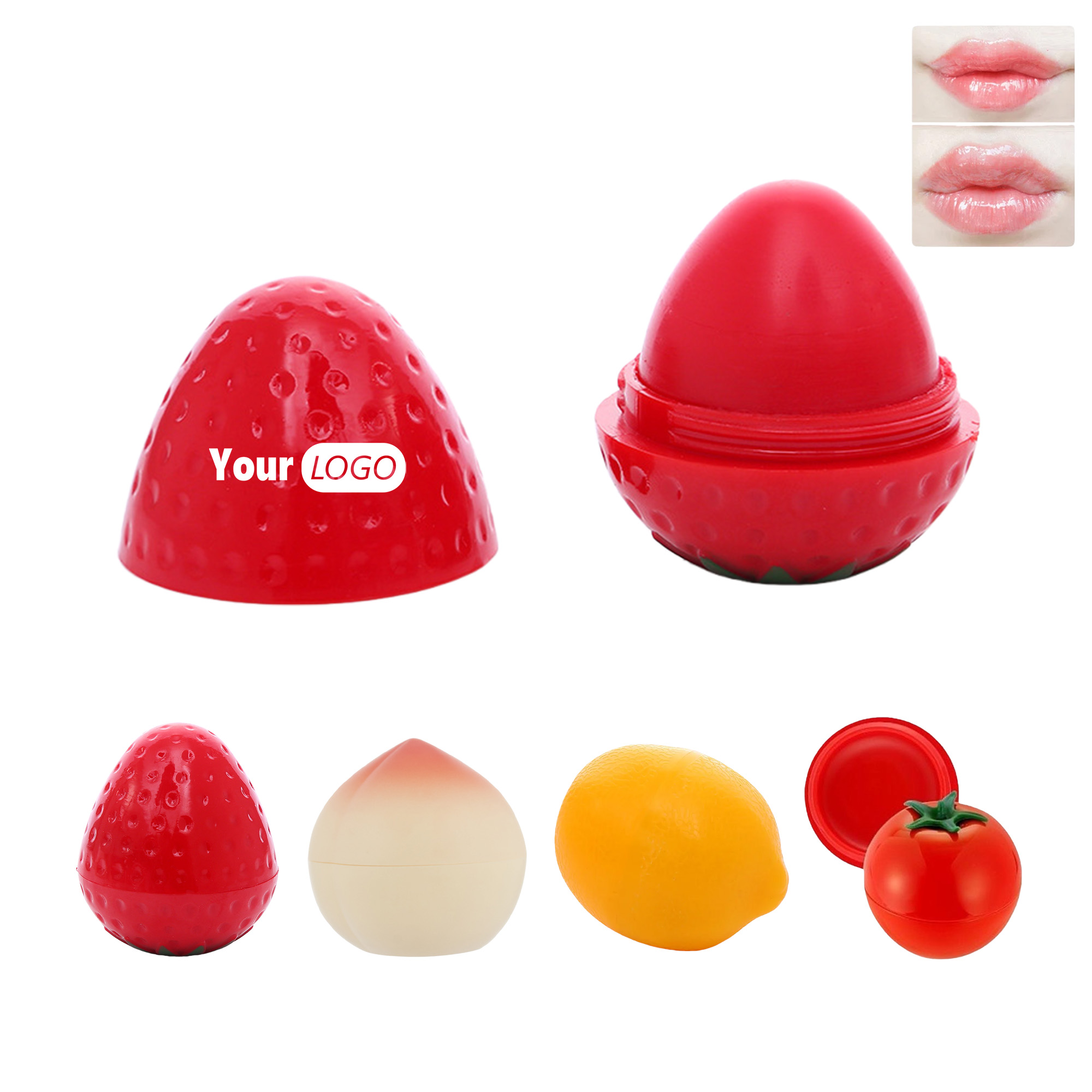 Custom Logo Fruit - Shaped Lip Balm
