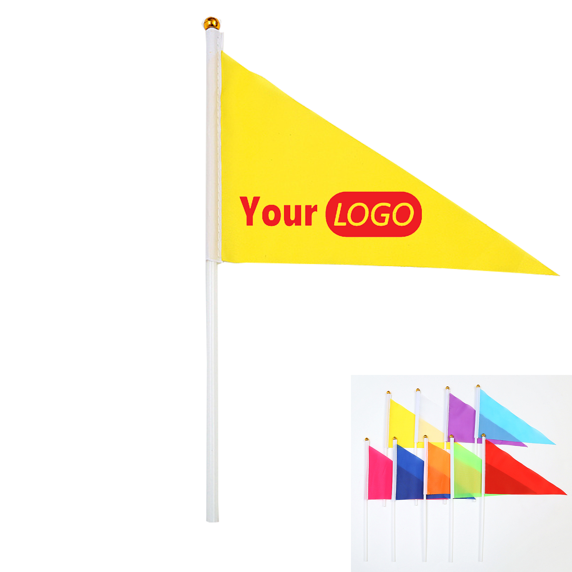 Single Layer Hand Held Waving Flag With Plastic Pole 3