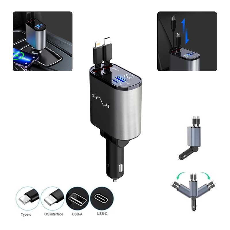 4 In 1 Retractable Car Charger 5