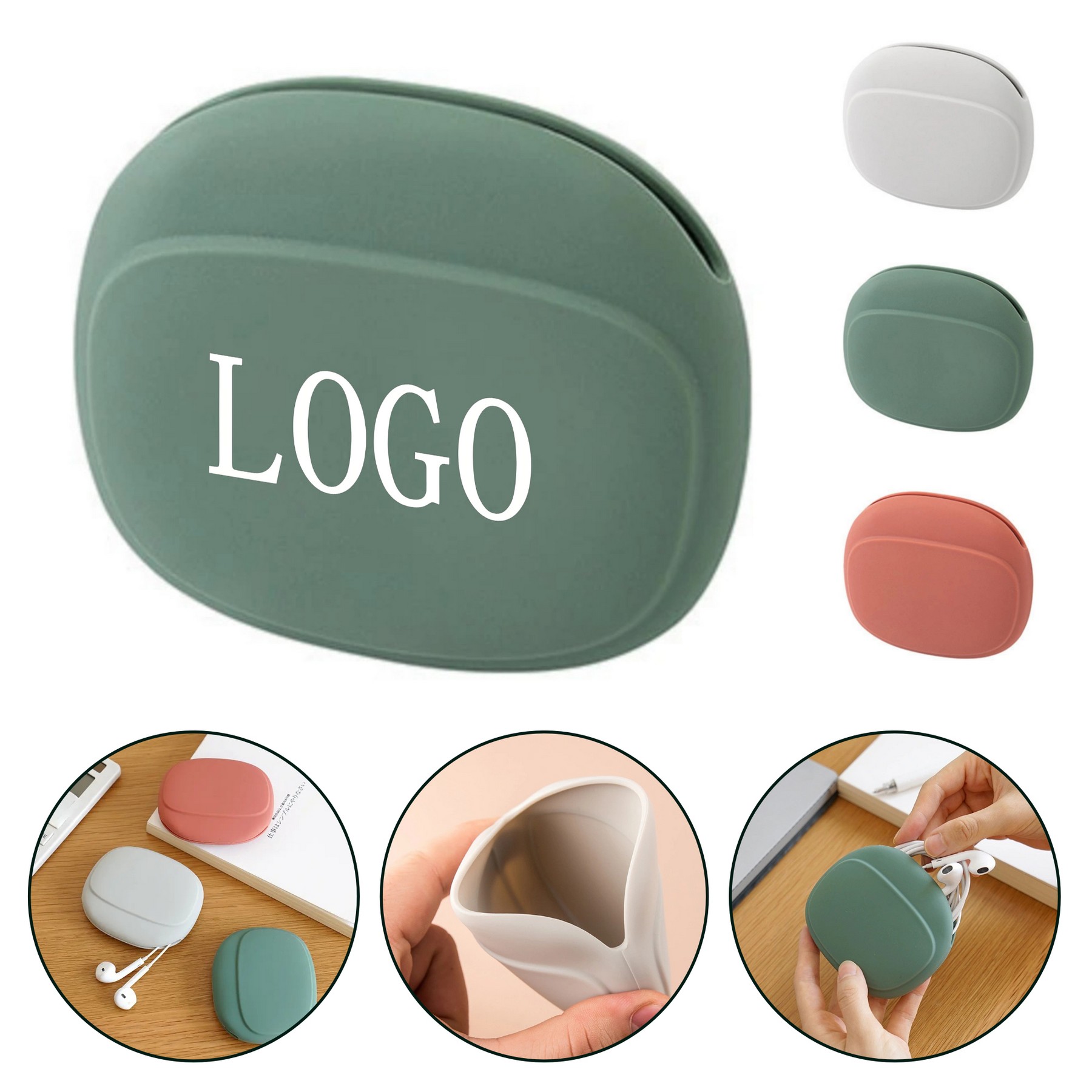 Silicone Earbud Cable Pouch
