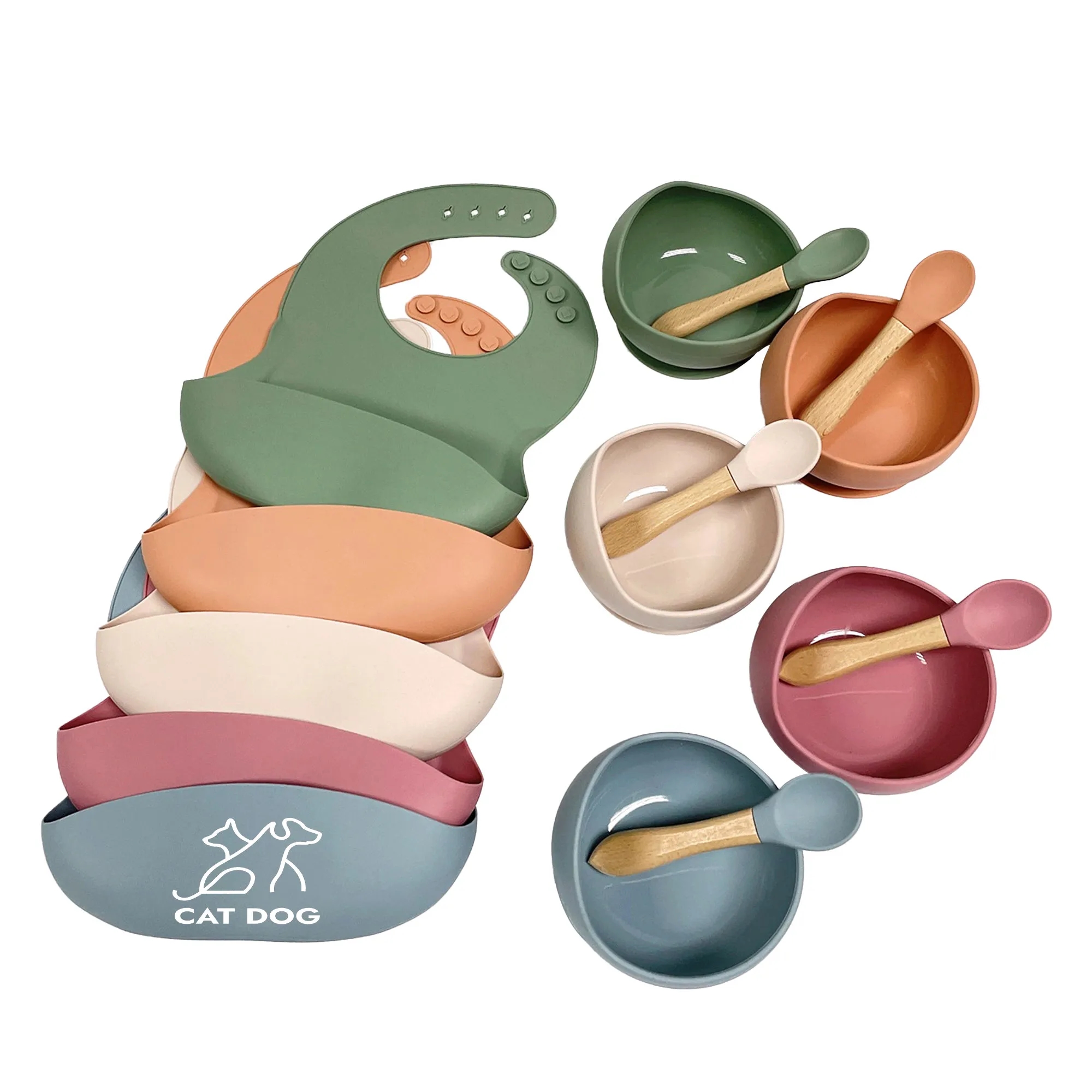 Adsorbable Baby Silicone Plate Bowl 14